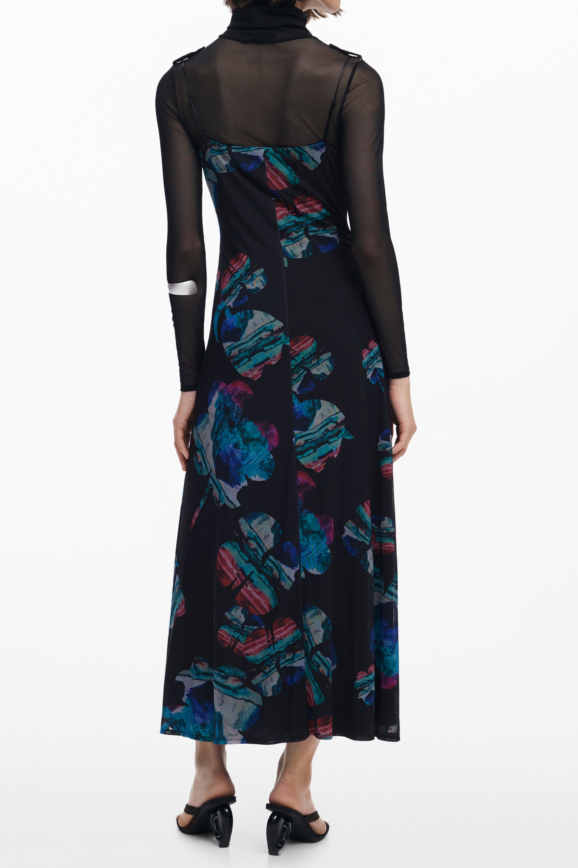 DESIGUAL WOMENS LONG BLACK DRESS