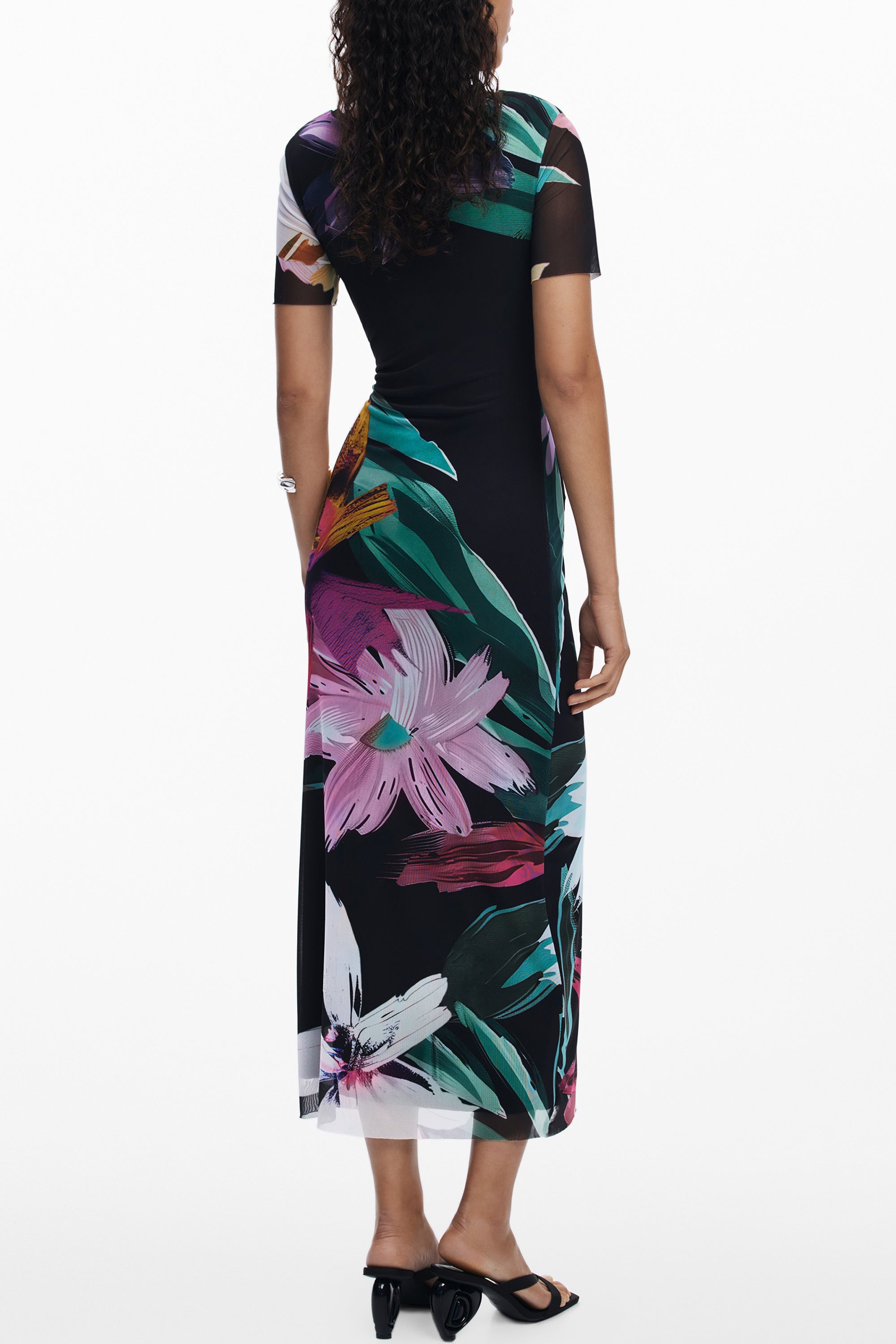 DESIGUAL WOMENS LONG BLACK DRESS