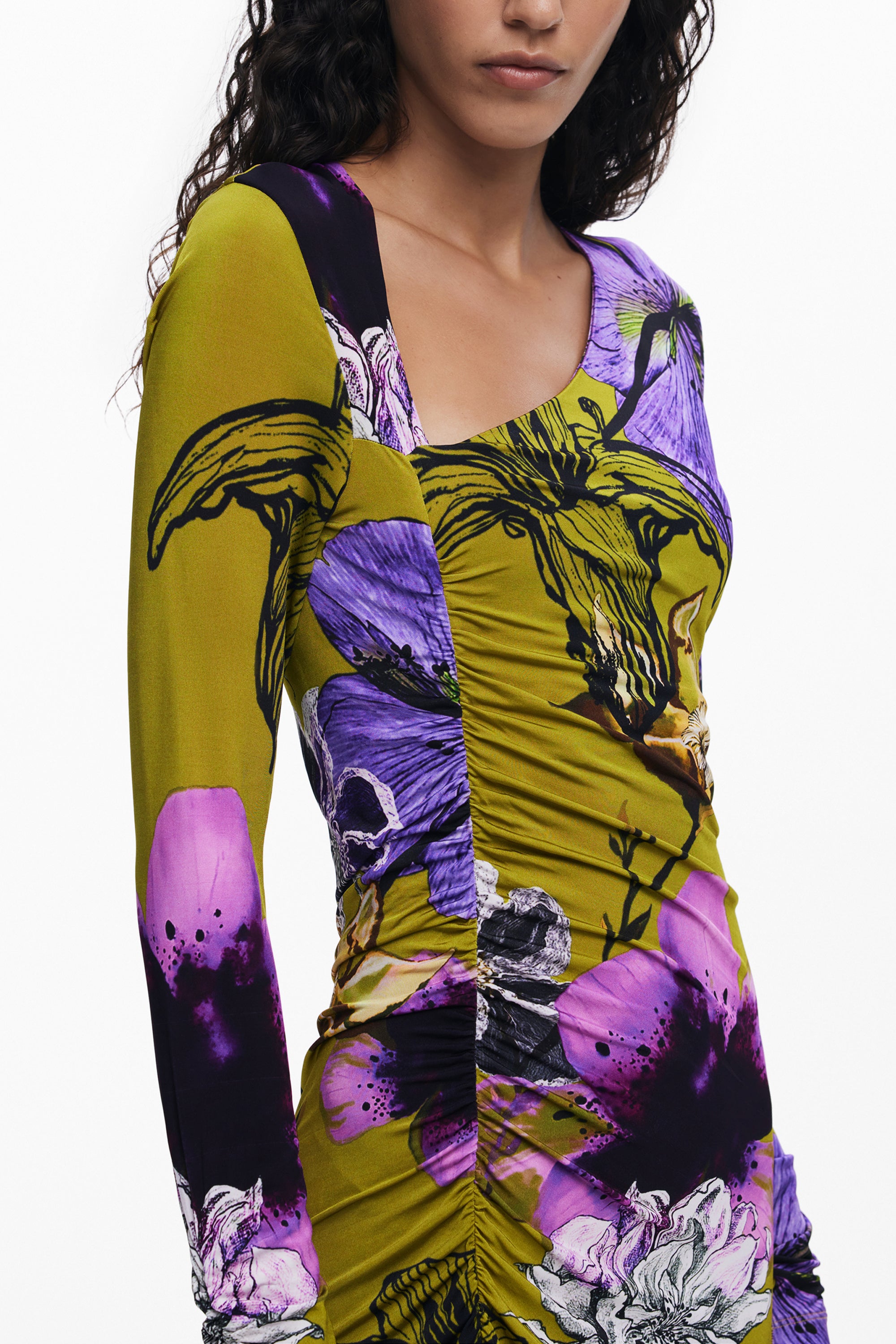 DESIGUAL WOMENS LONG DRESS GREEN