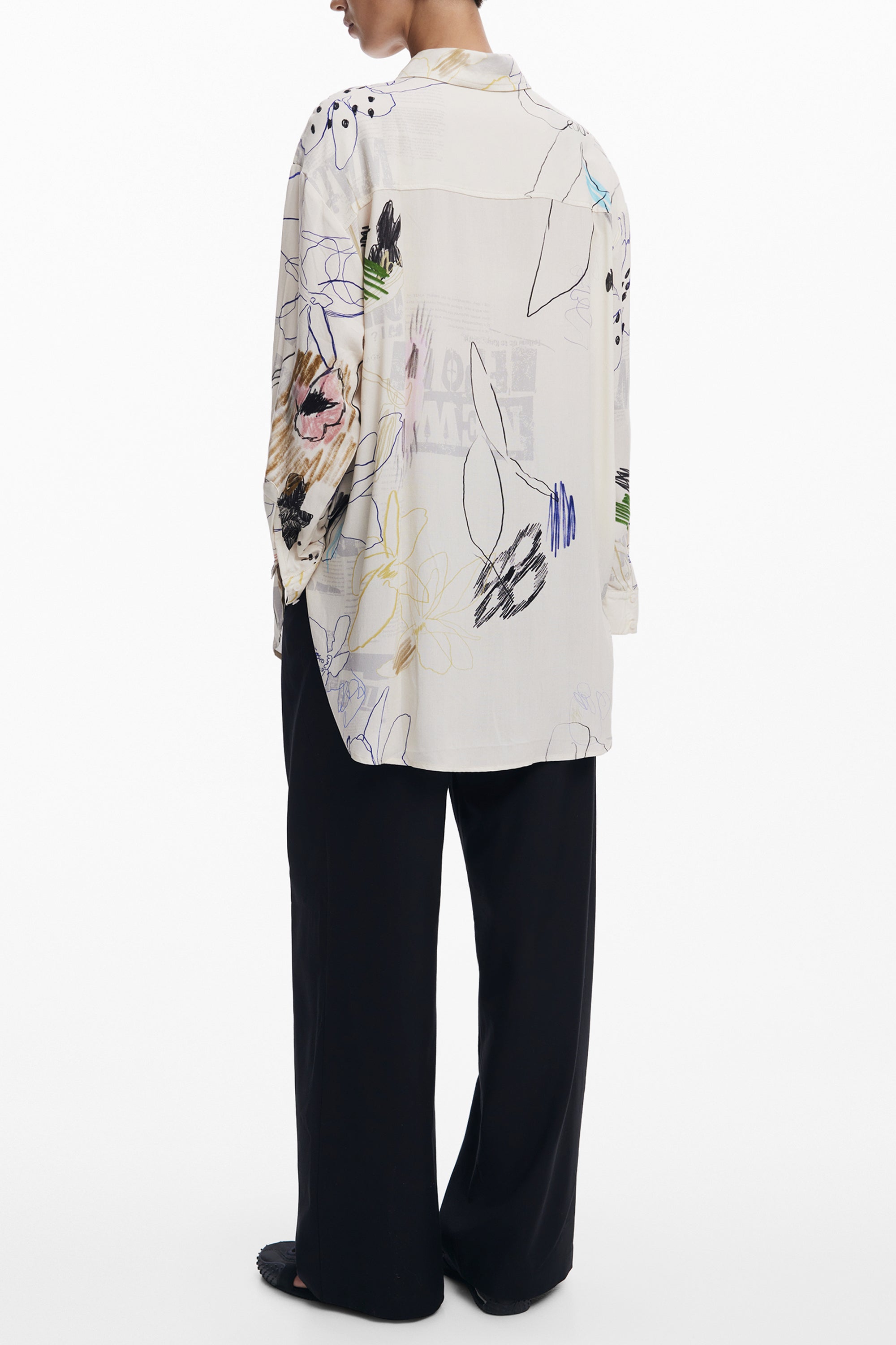 DESIGUAL WOMENS LONG-SLEEVED SHIRT WHITE
