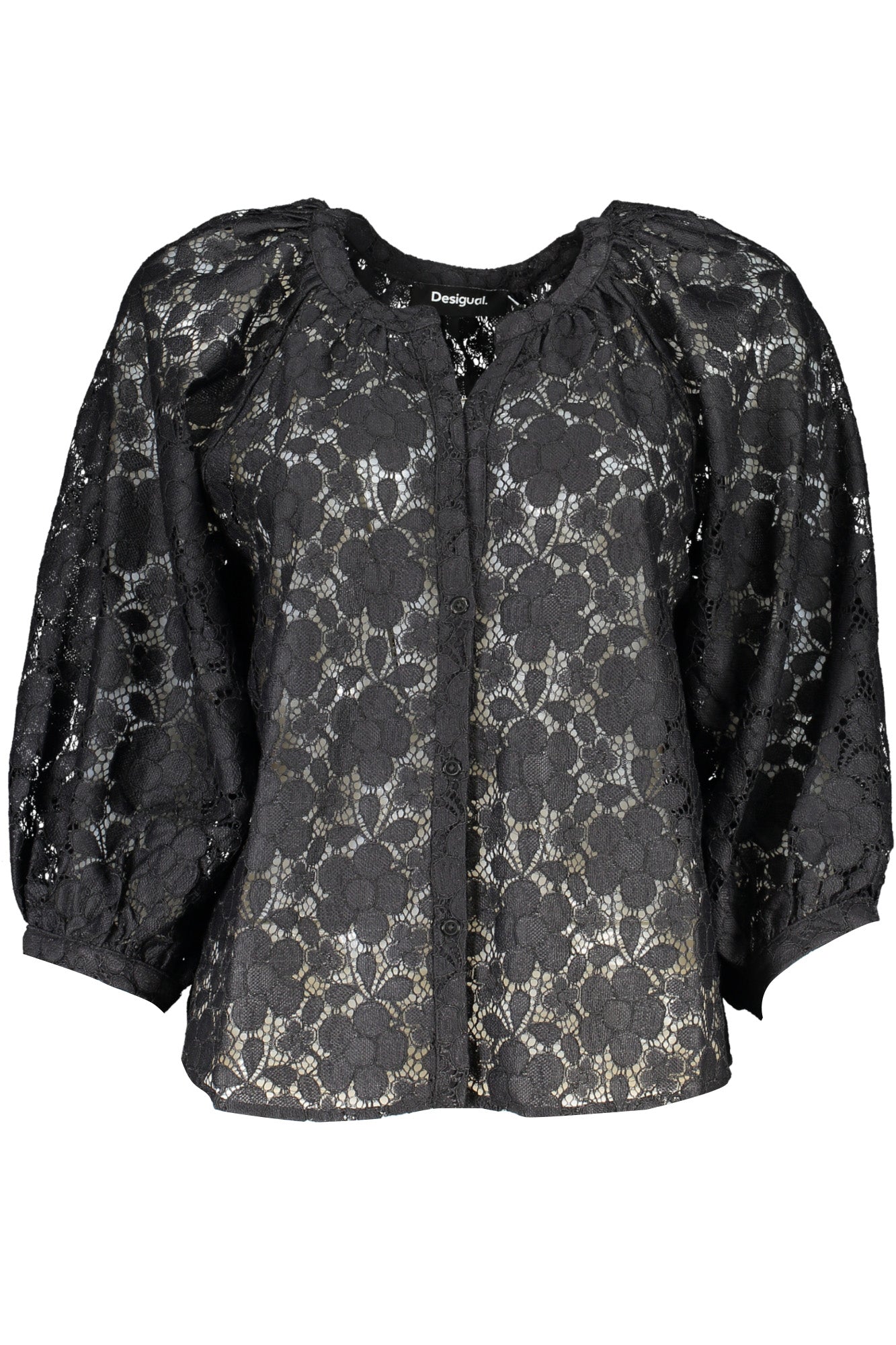 DESIGUAL WOMENS LONG SLEEVE SHIRT BLACK