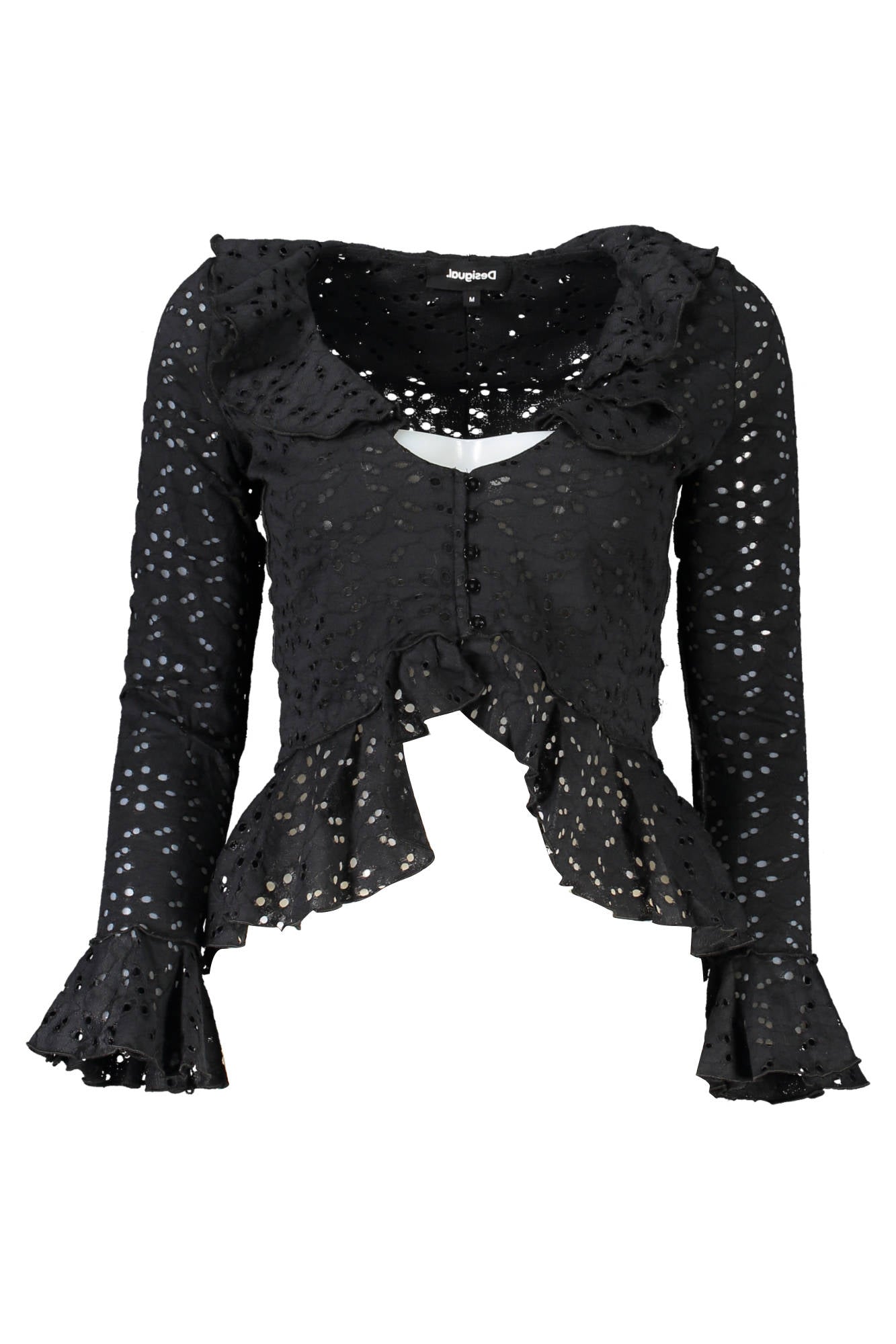 DESIGUAL LONG SLEEVE SHIRT WOMEN BLACK