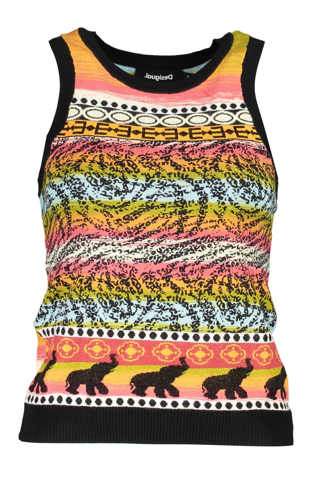DESIGUAL WOMENS BLACK TANK TOP