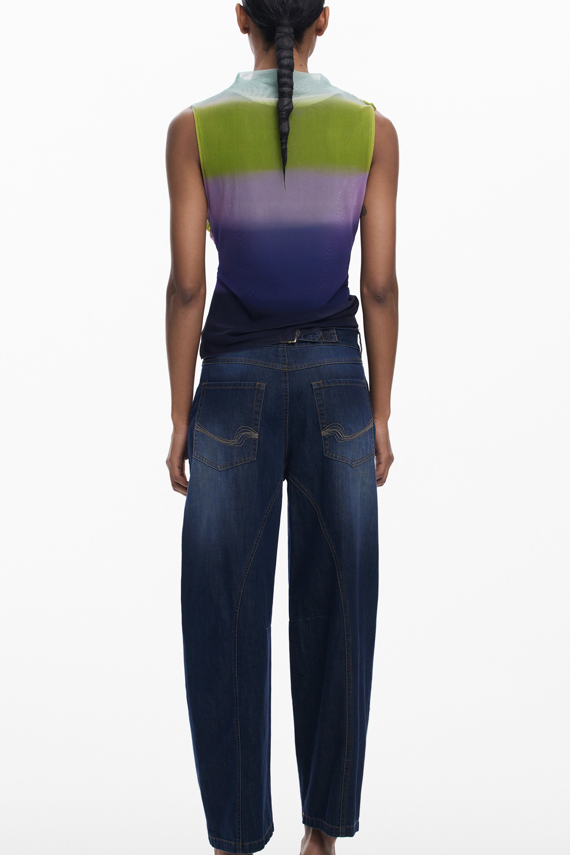 DESIGUAL WOMENS GREEN TANK TOP