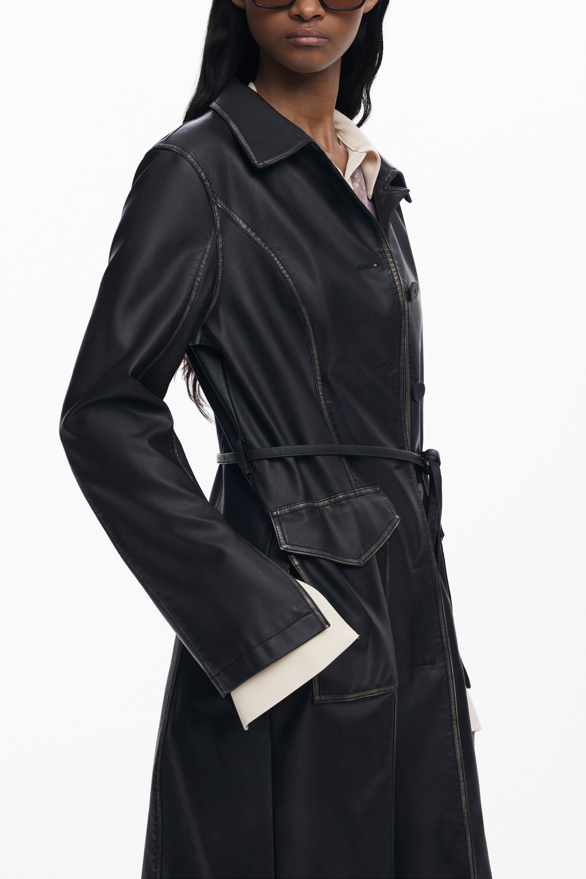 DESIGUAL WOMENS BLACK COAT