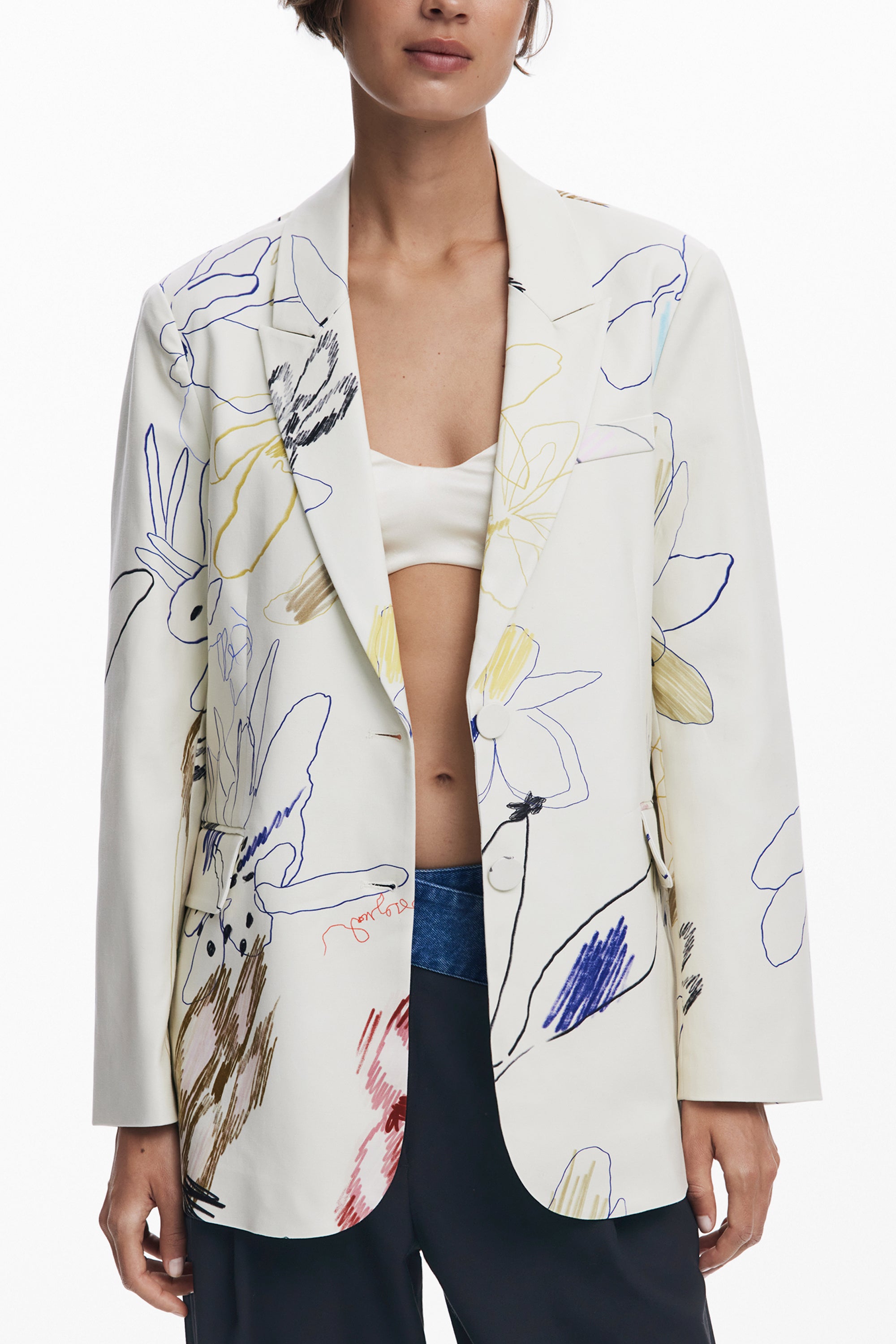 DESIGUAL CLASSIC WOMENS WHITE JACKET