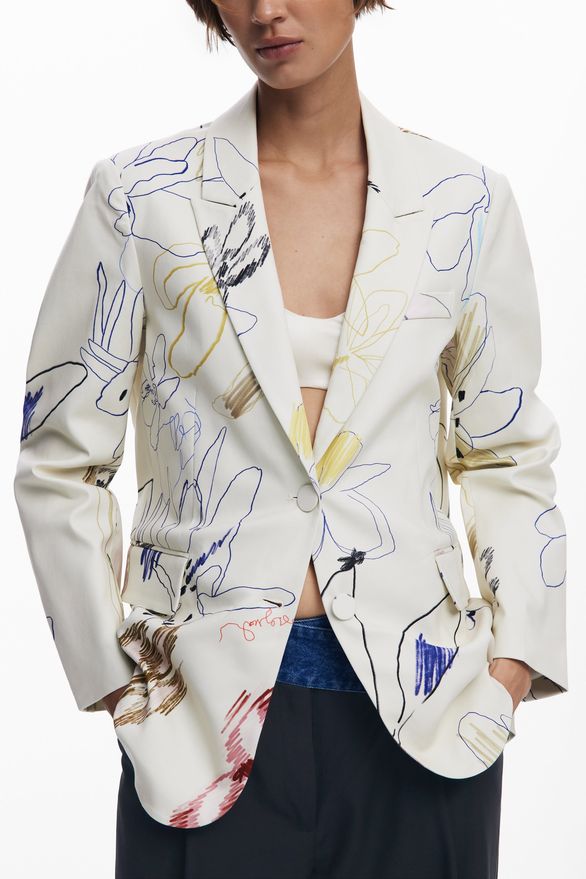 DESIGUAL CLASSIC WOMENS WHITE JACKET