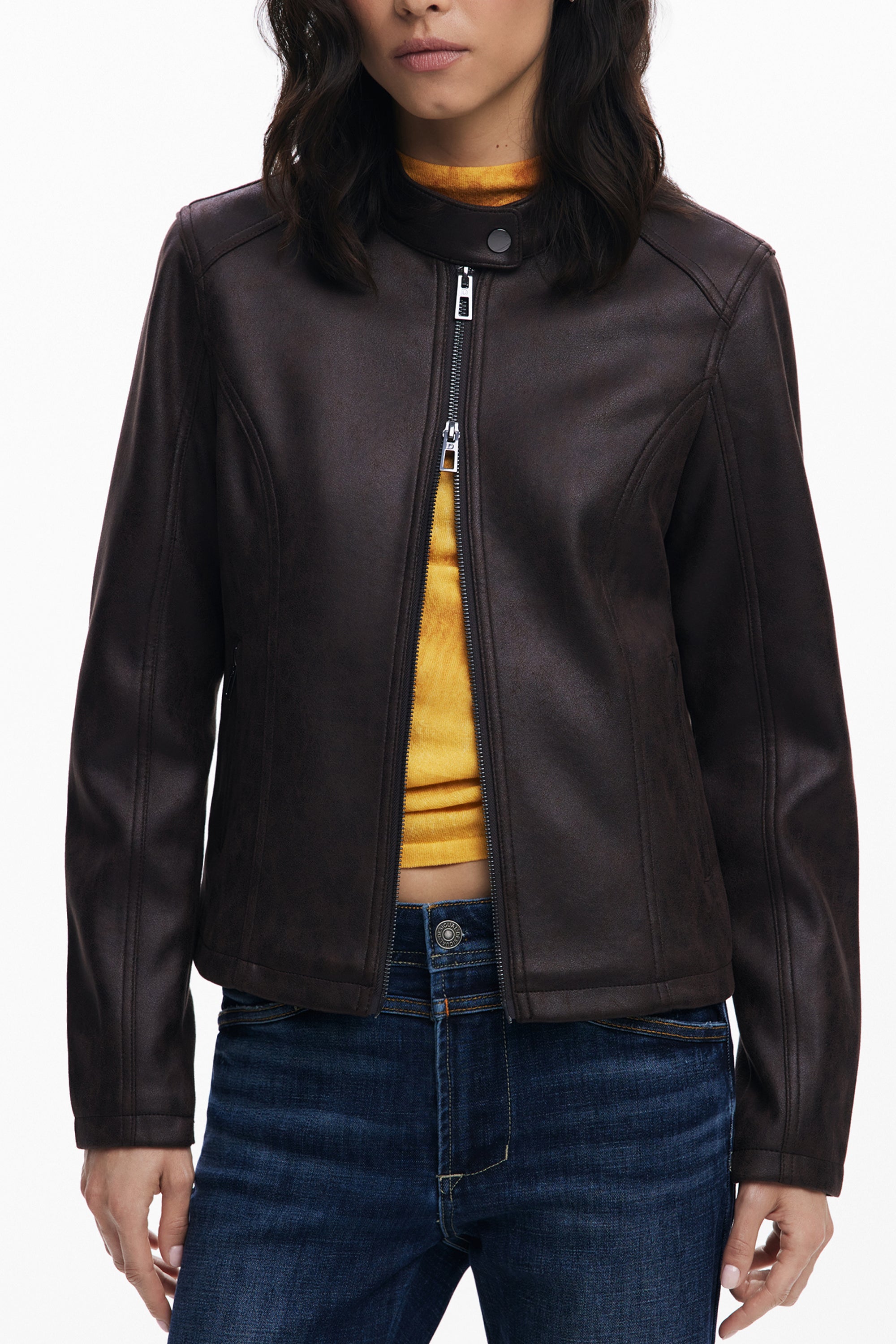 DESIGUAL WOMENS BROWN JACKET