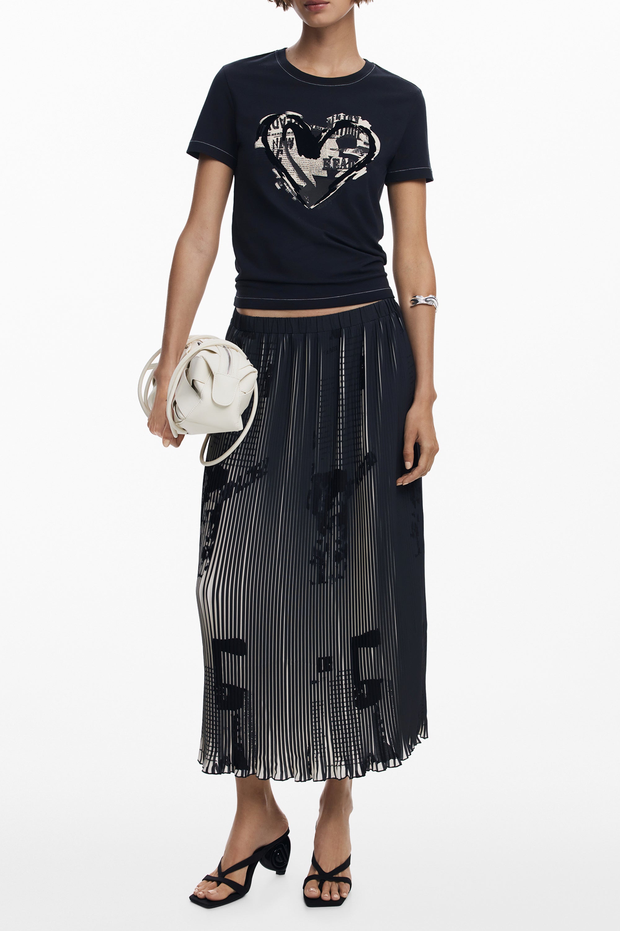 DESIGUAL WOMENS LONG SKIRT BLACK