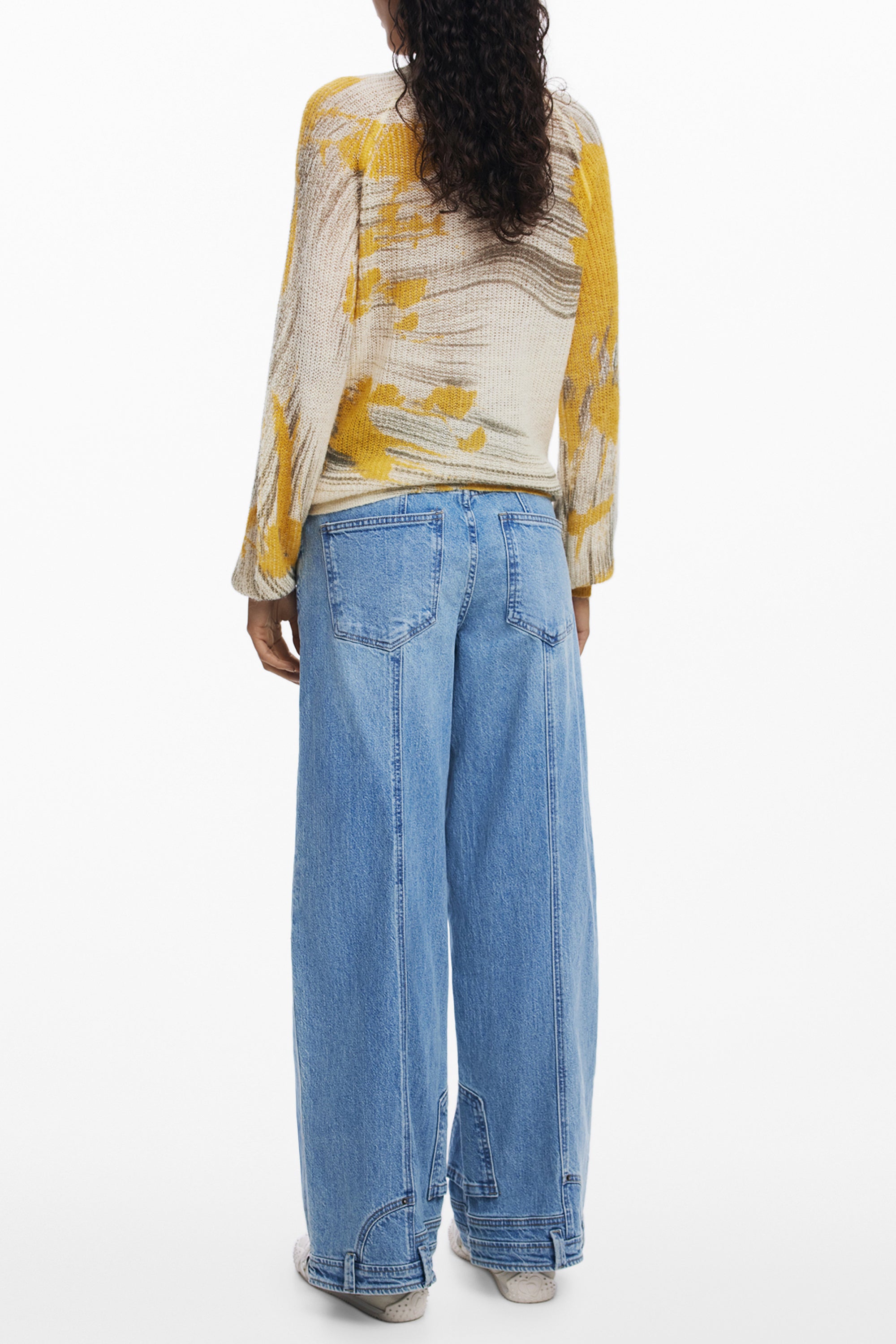 DESIGUAL WOMENS YELLOW SWEATER