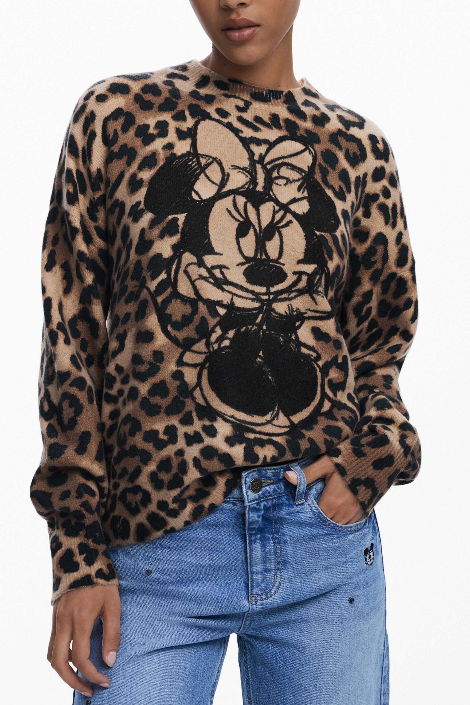 DESIGUAL WOMENS BROWN SWEATER