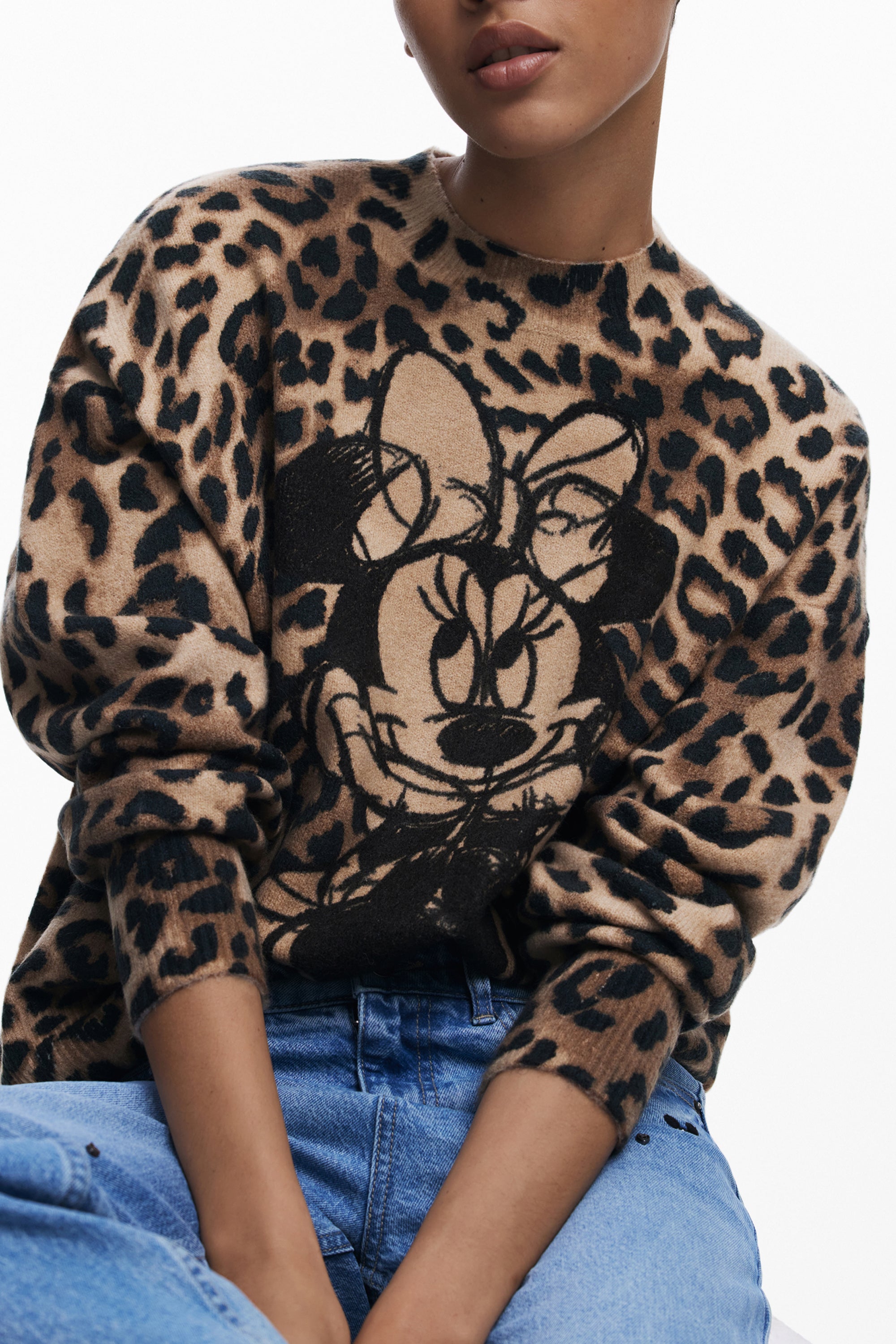 DESIGUAL WOMENS BROWN SWEATER