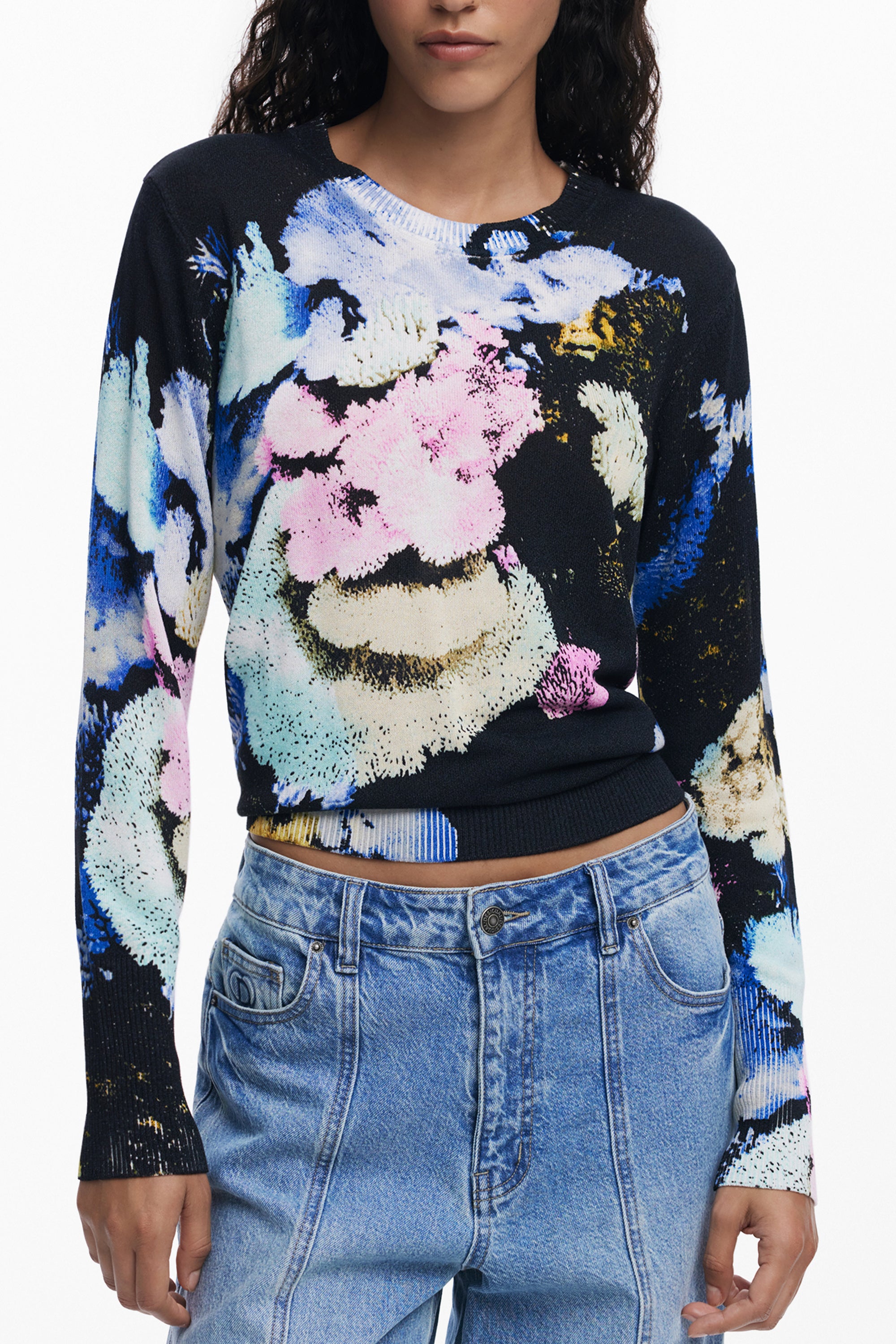 DESIGUAL WOMENS BLACK SWEATER