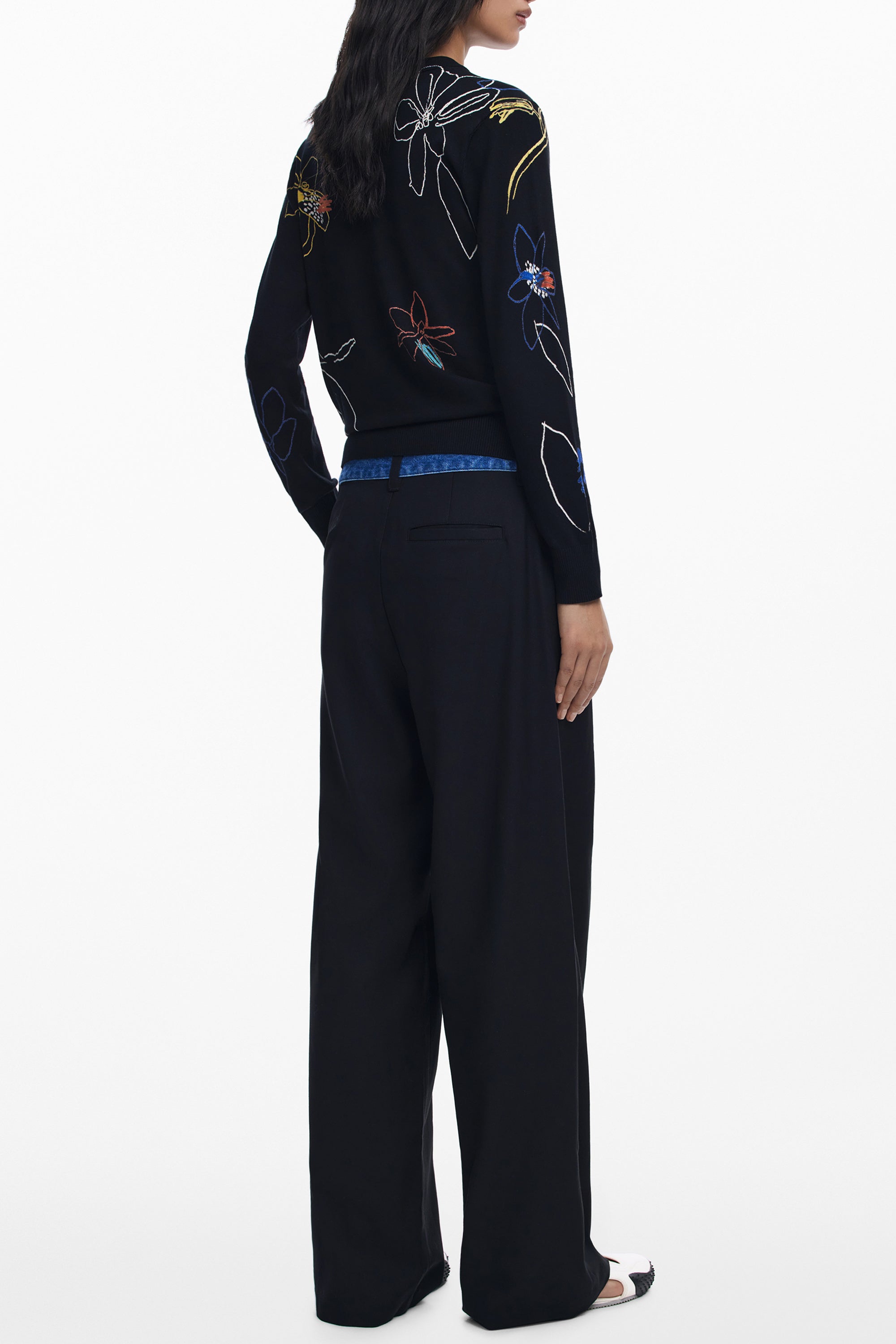 DESIGUAL WOMENS BLACK SWEATER