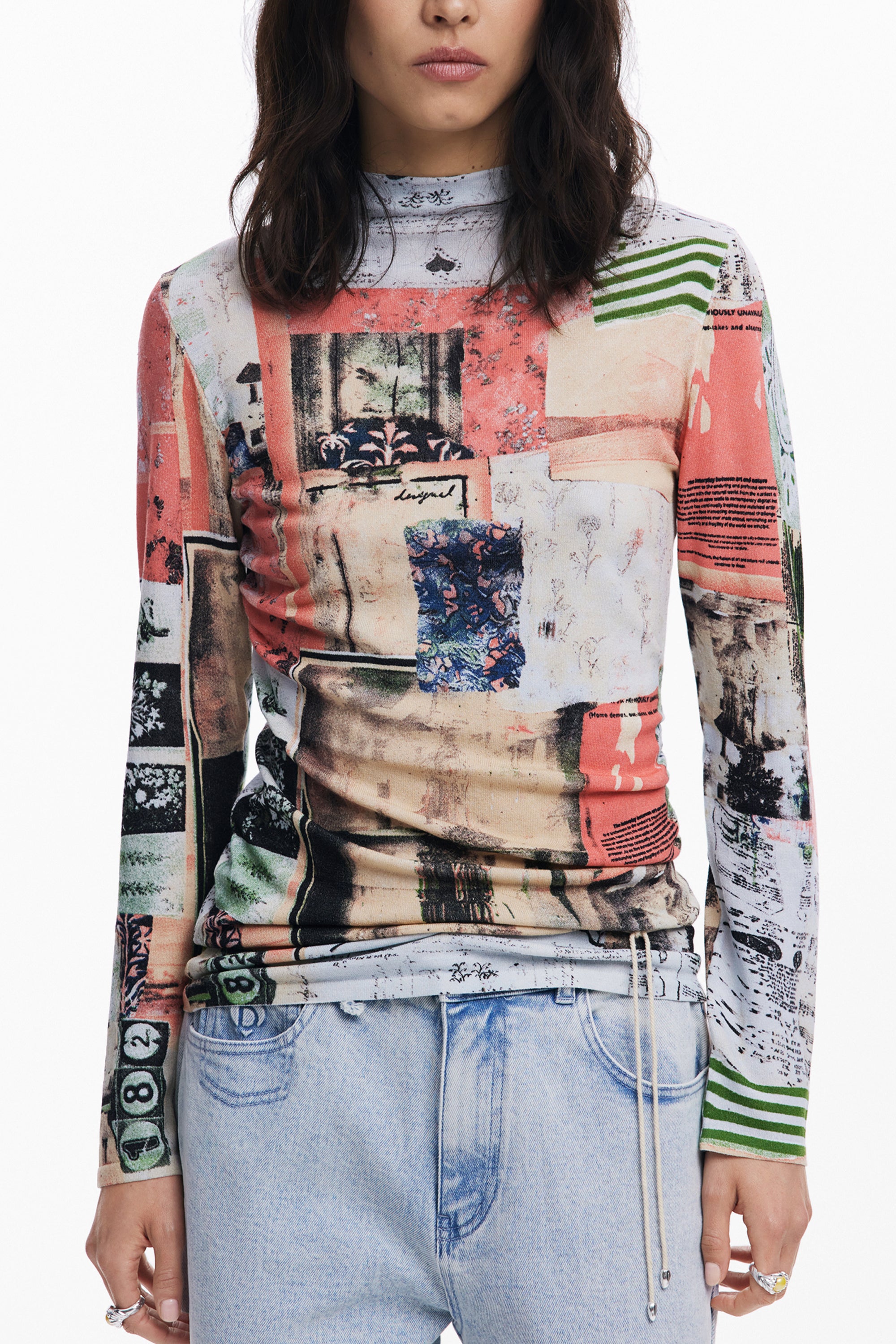 DESIGUAL WOMENS PINK SWEATER