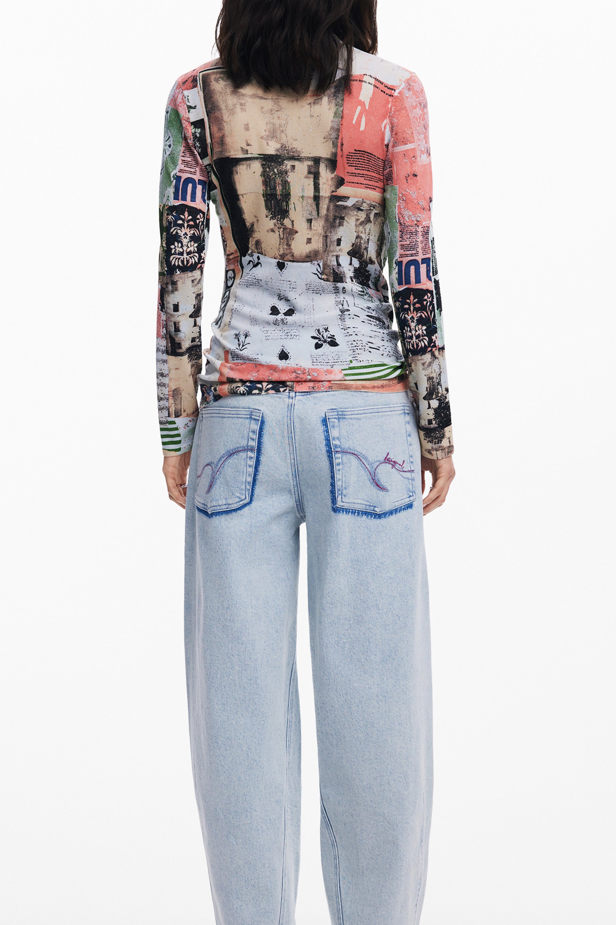 DESIGUAL WOMENS PINK SWEATER