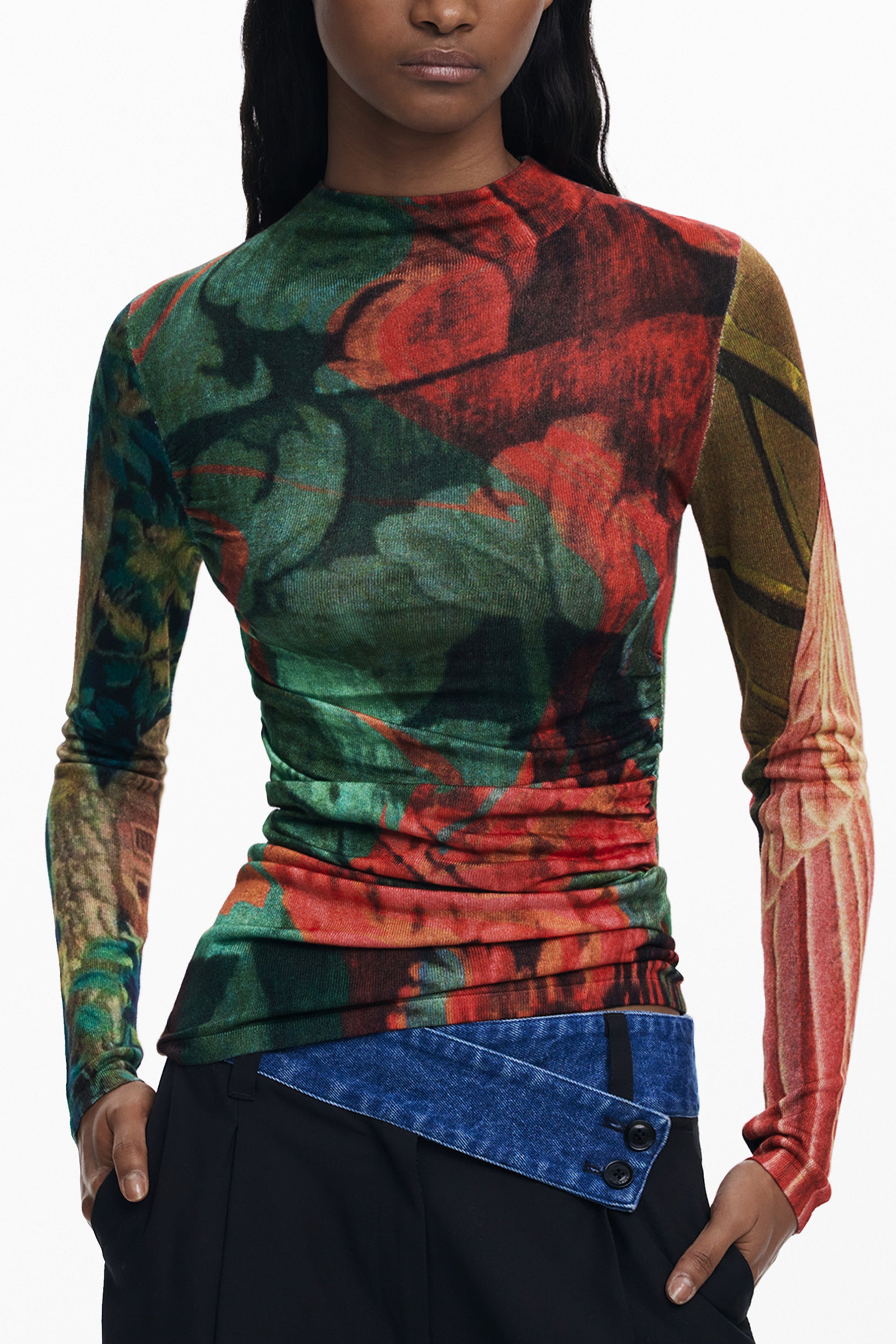 DESIGUAL WOMENS GREEN SWEATER