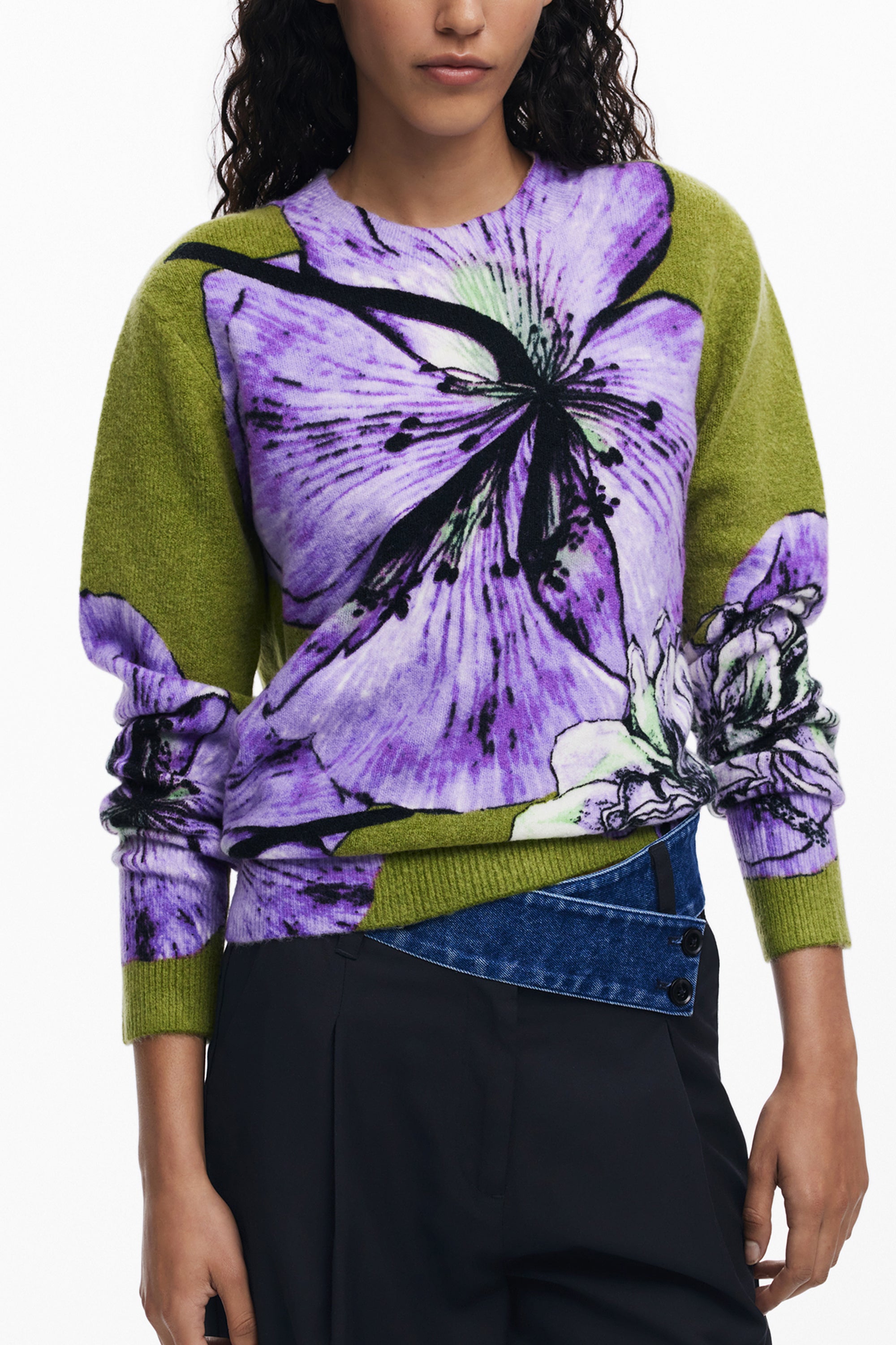 DESIGUAL WOMENS PURPLE SWEATER