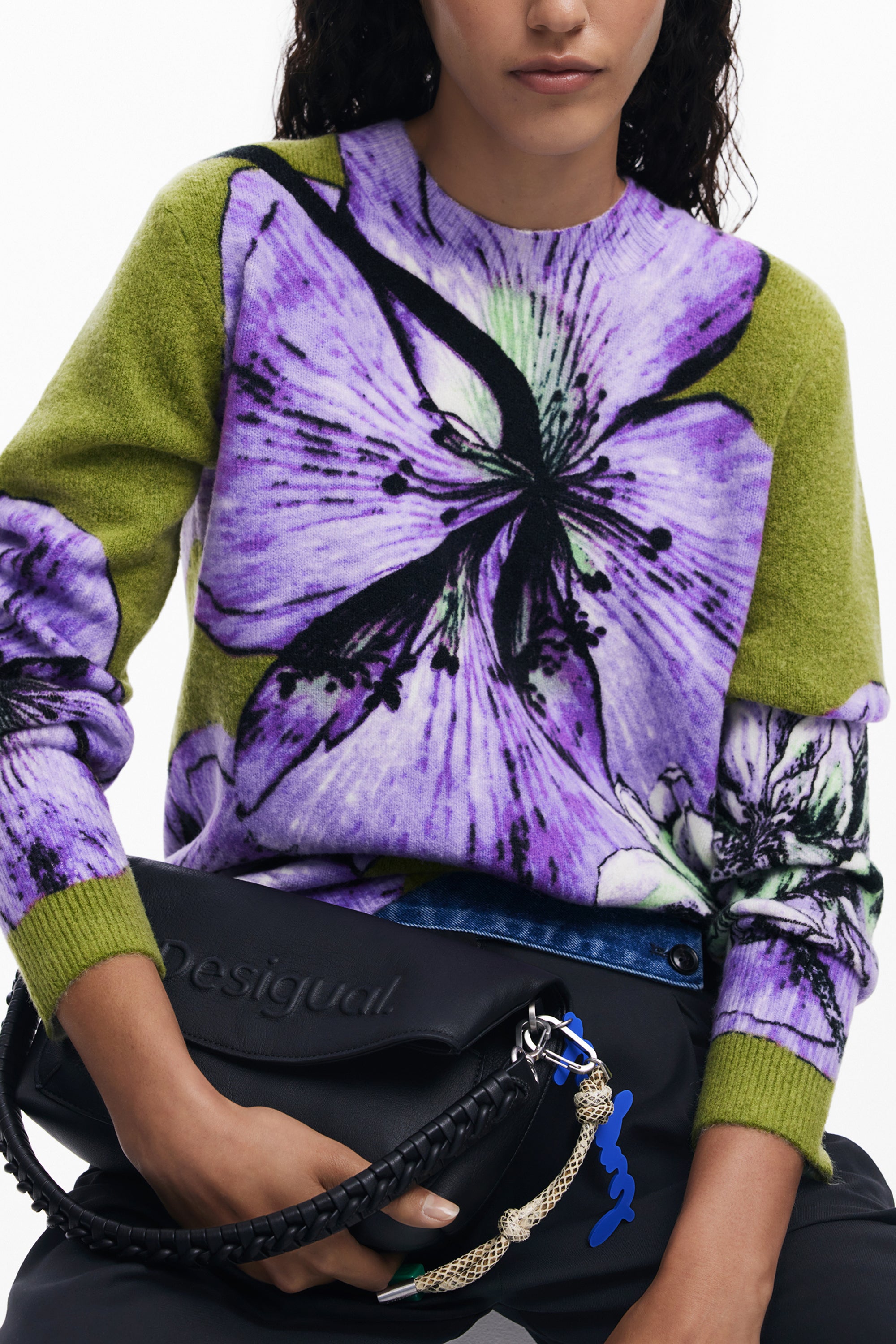 DESIGUAL WOMENS PURPLE SWEATER