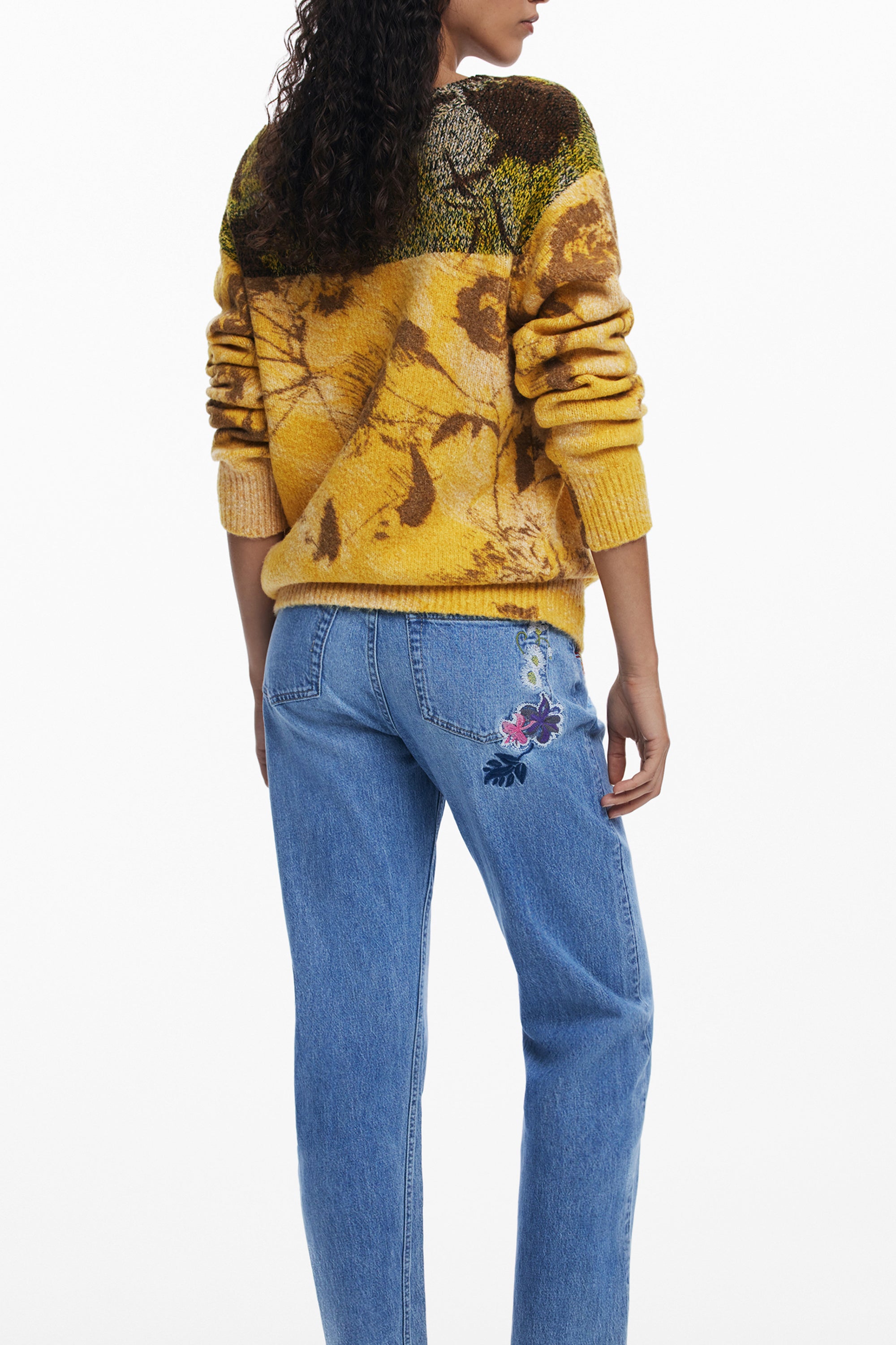 DESIGUAL WOMENS YELLOW SWEATER