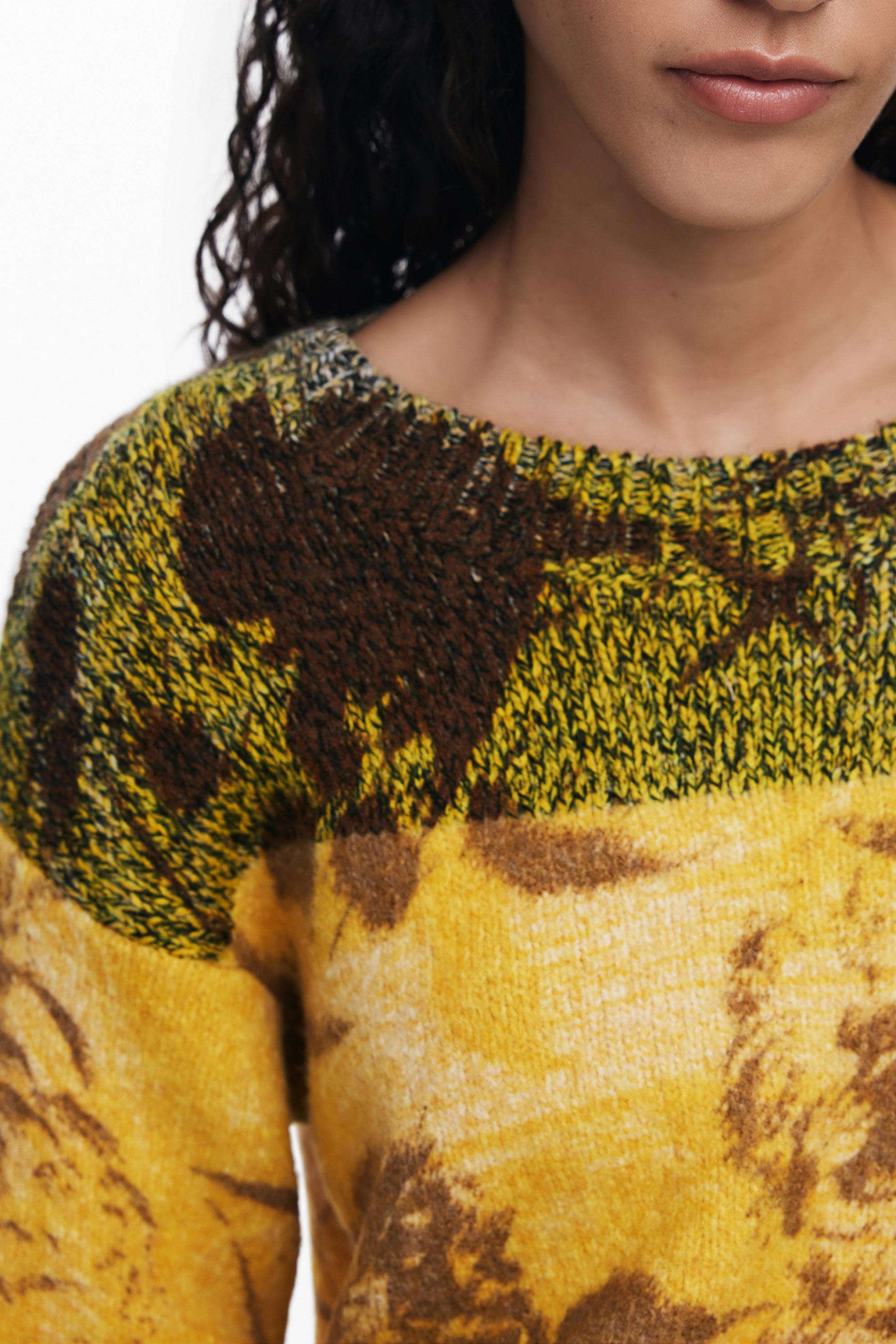DESIGUAL WOMENS YELLOW SWEATER