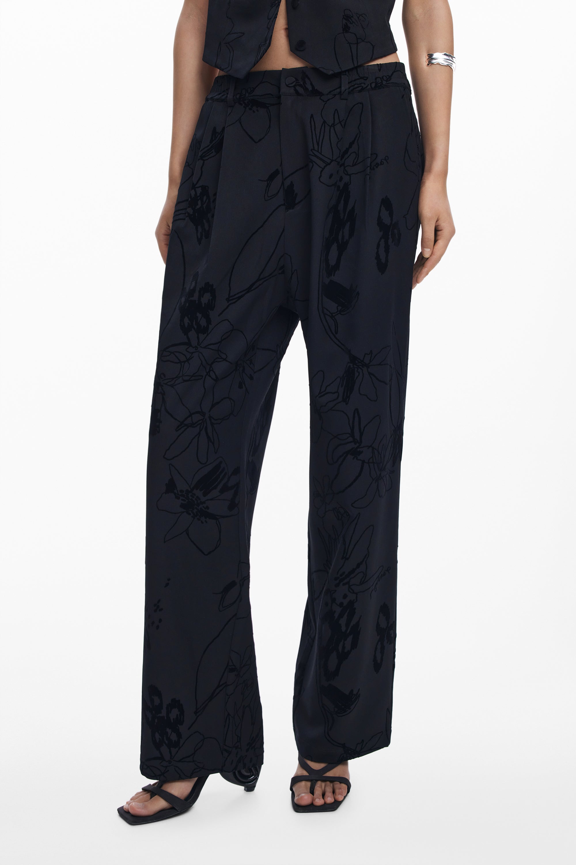 DESIGUAL WOMENS BLACK TROUSERS