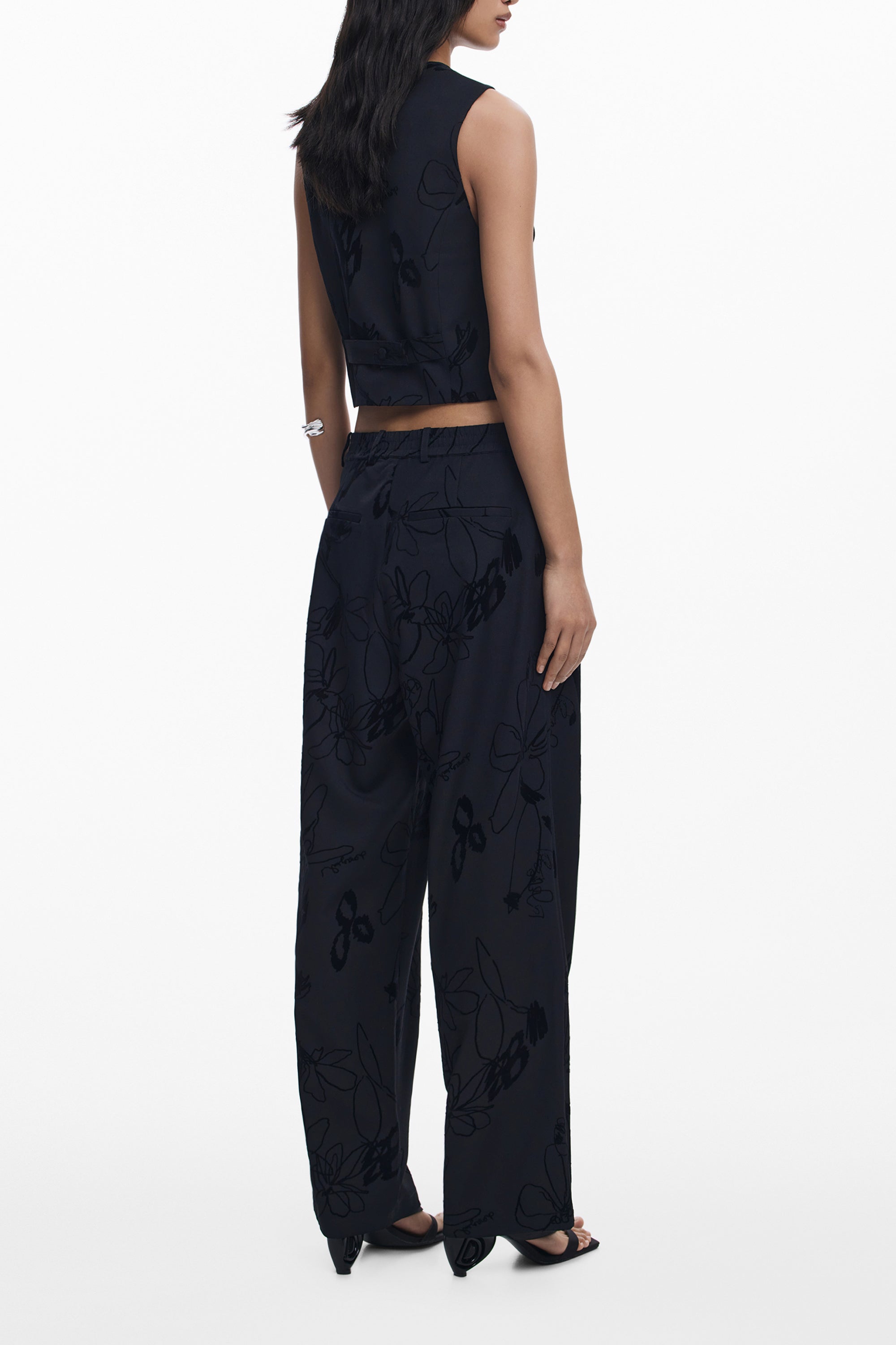 DESIGUAL WOMENS BLACK TROUSERS
