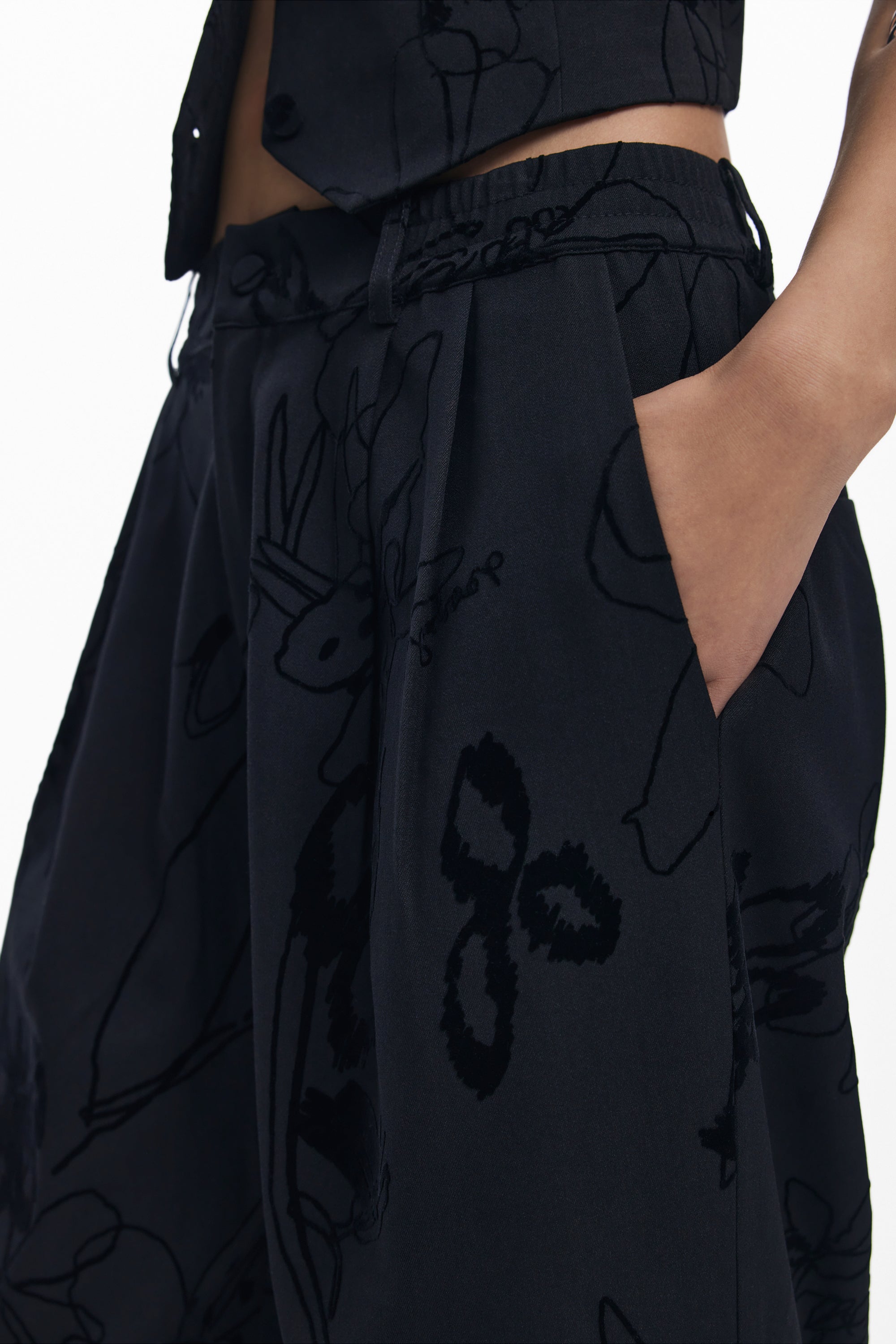 DESIGUAL WOMENS BLACK TROUSERS