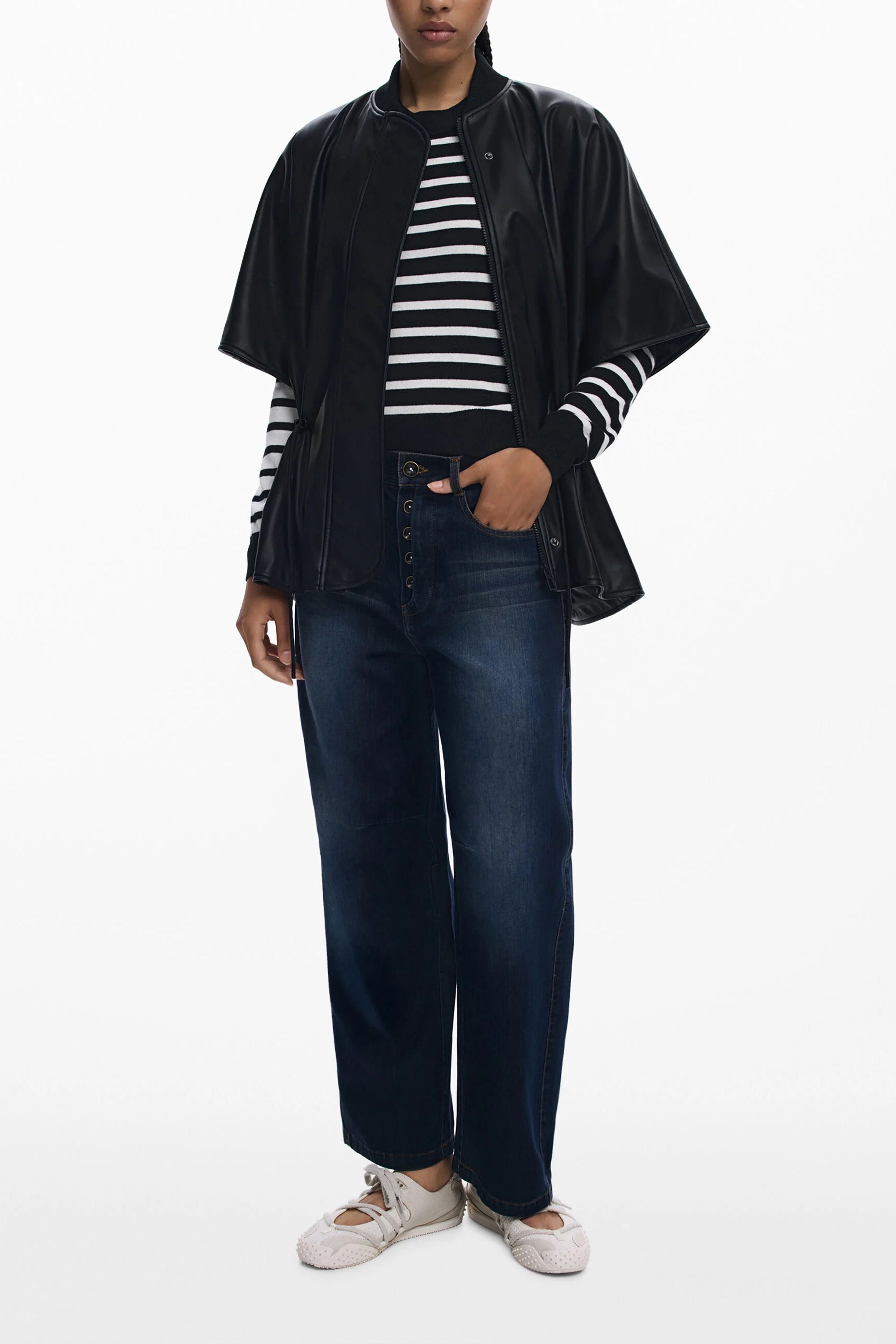 DESIGUAL PONCHO WOMEN&#39;S BLACK