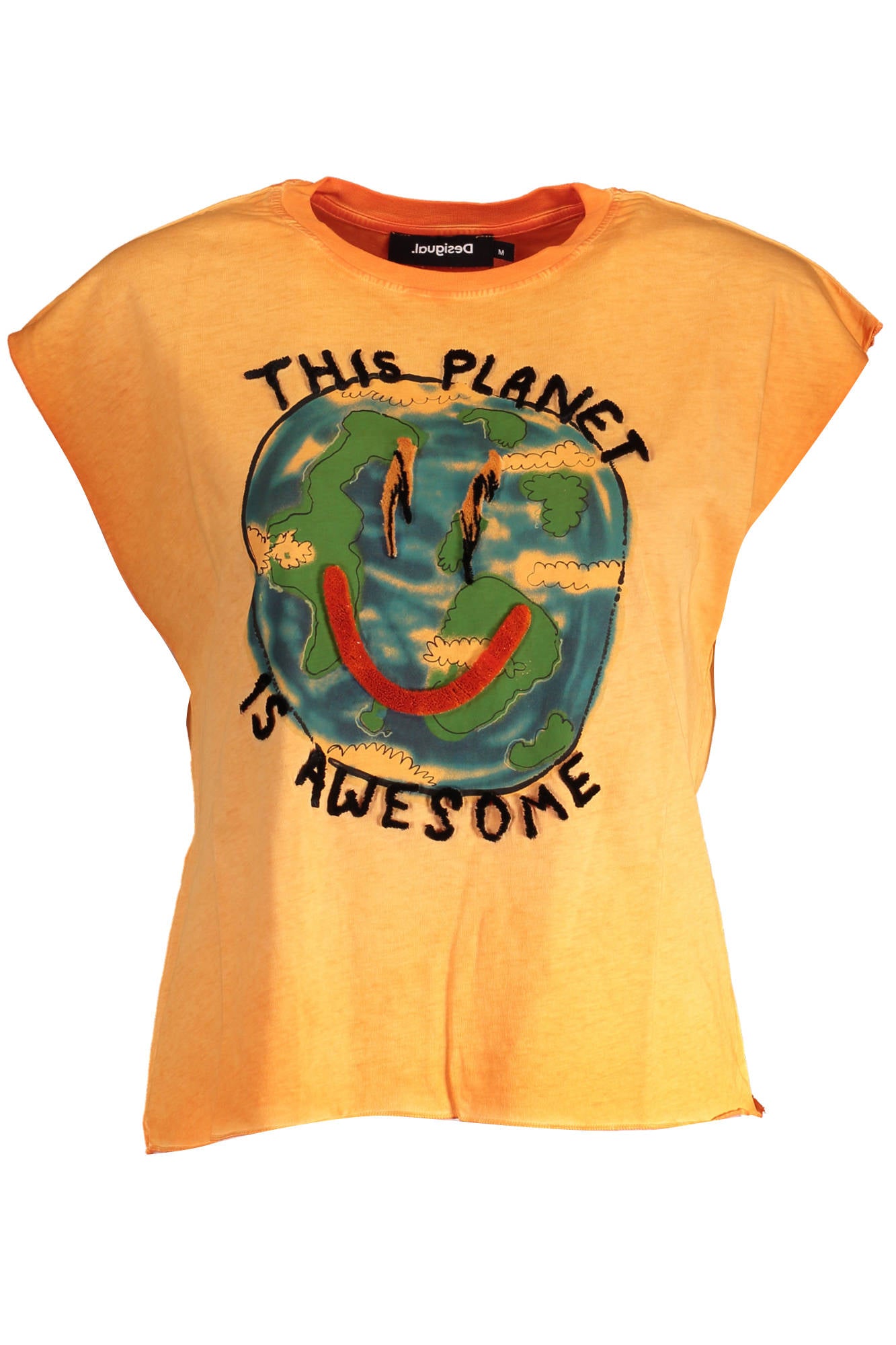 DESIGUAL WOMENS SHORT SLEEVE T-SHIRT ORANGE