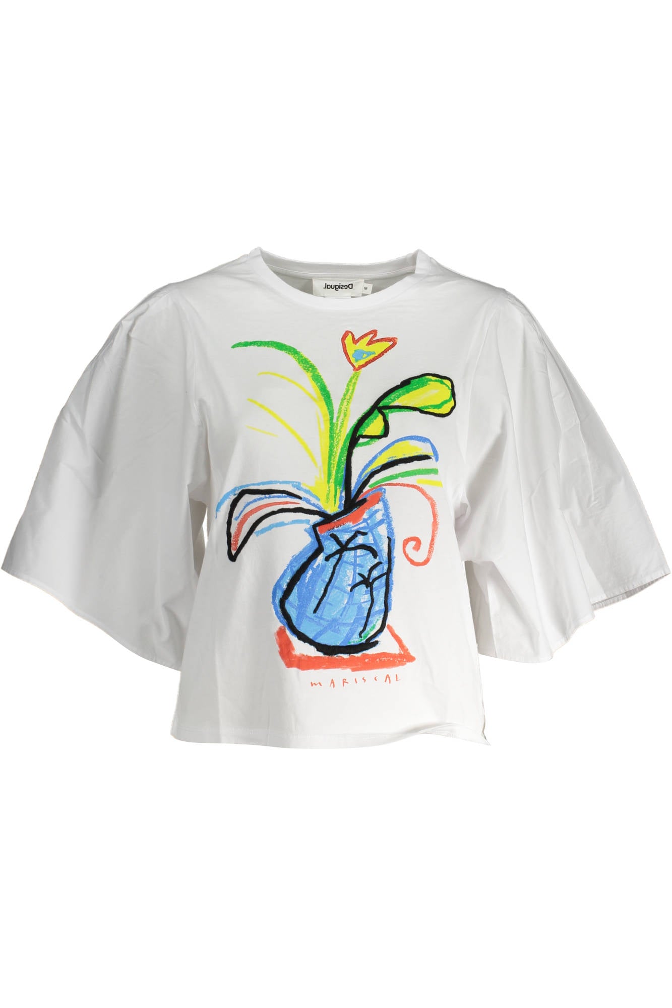 DESIGUAL WOMENS SHORT SLEEVE T-SHIRT WHITE