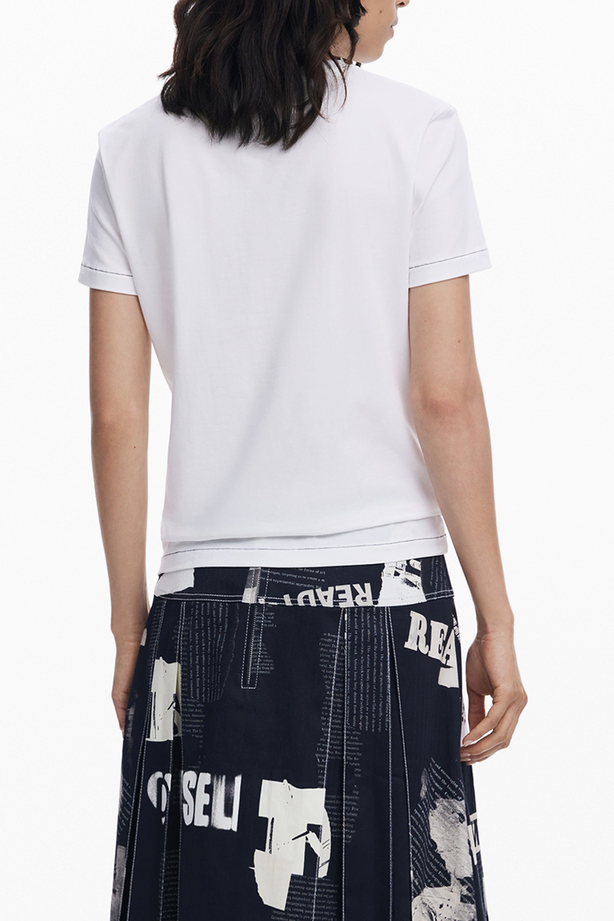 DESIGUAL WOMENS SHORT-SLEEVE T-SHIRT WHITE
