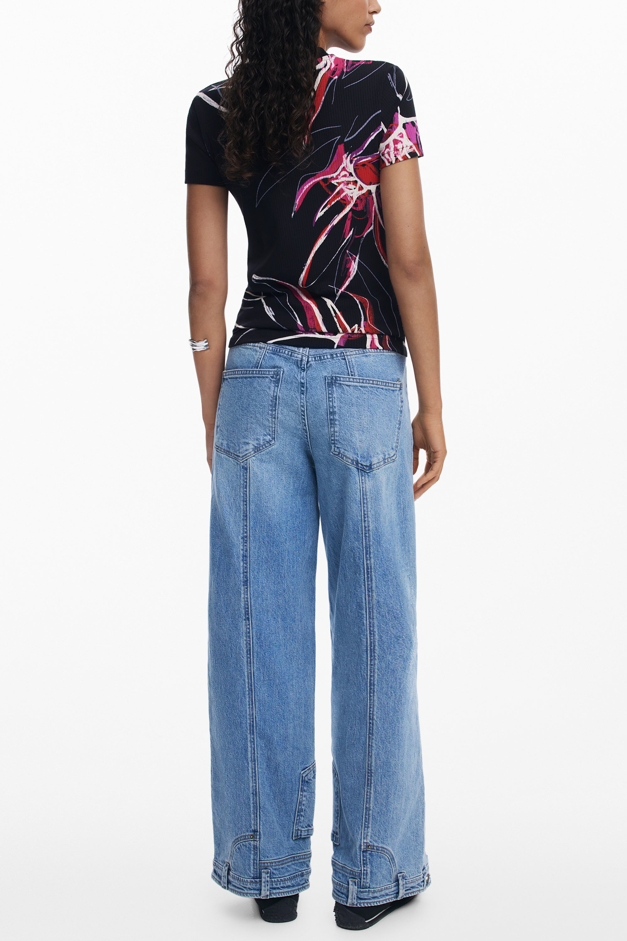 DESIGUAL WOMENS SHORT-SLEEVE T-SHIRT BLACK