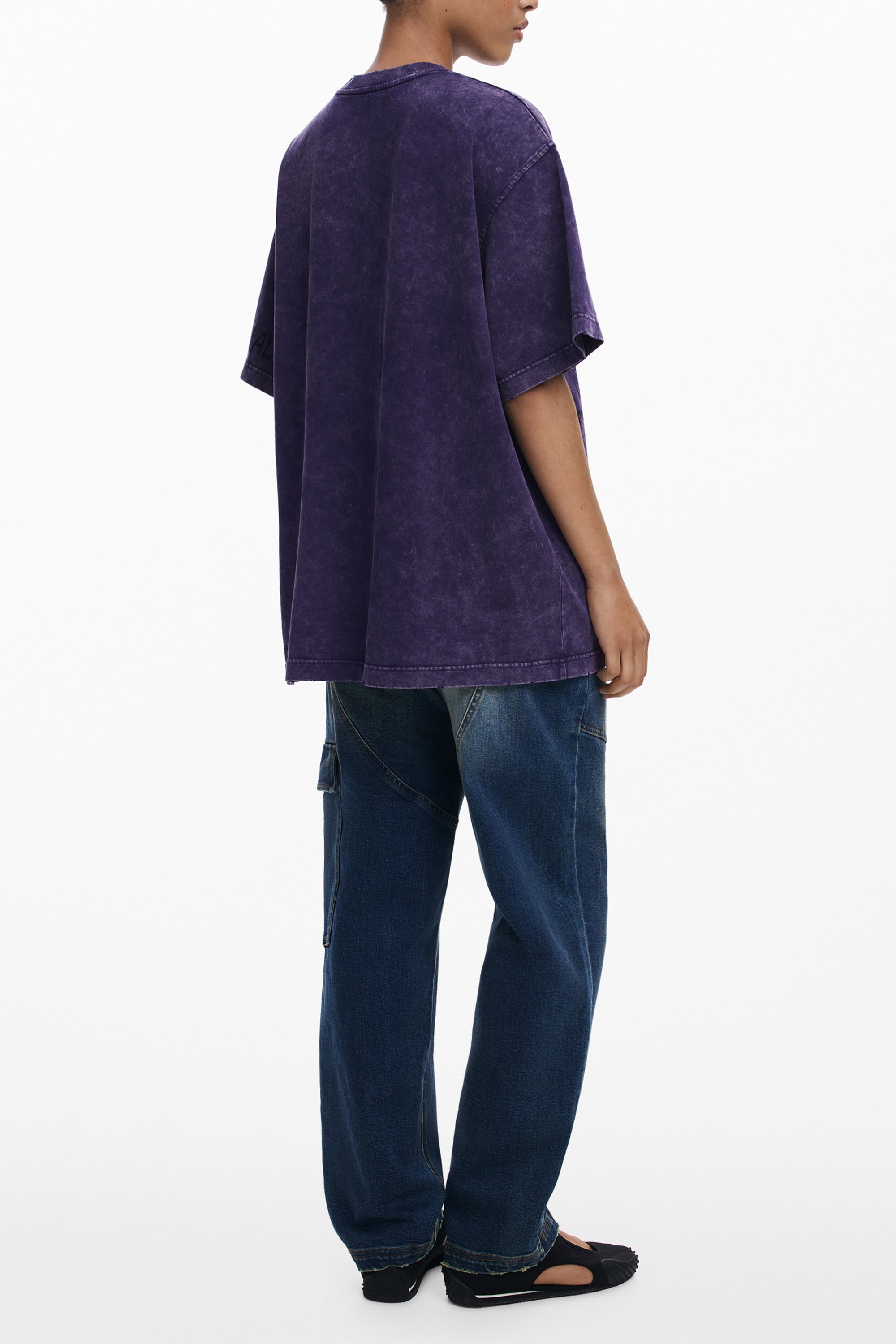 DESIGUAL WOMENS SHORT-SLEEVE T-SHIRT PURPLE