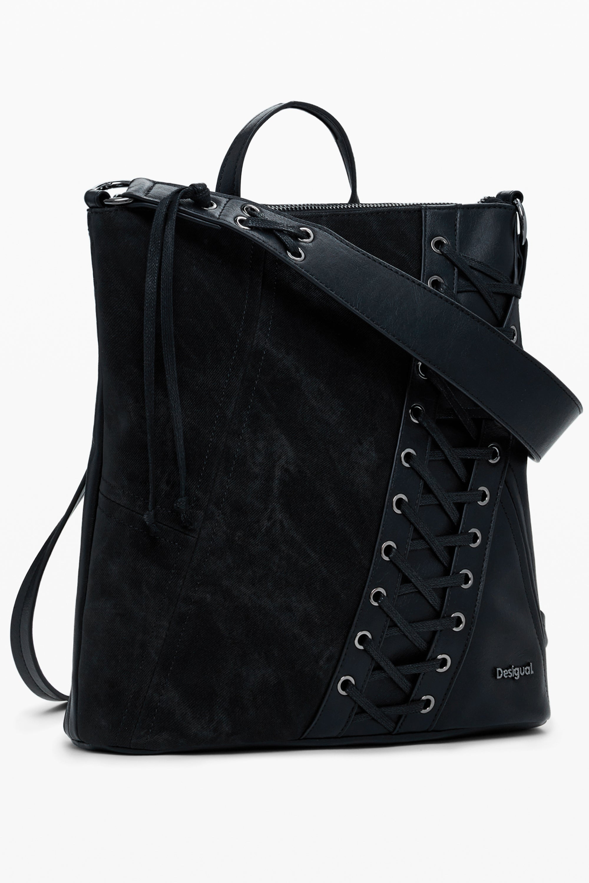 DESIGUAL WOMENS BLACK BACKPACK