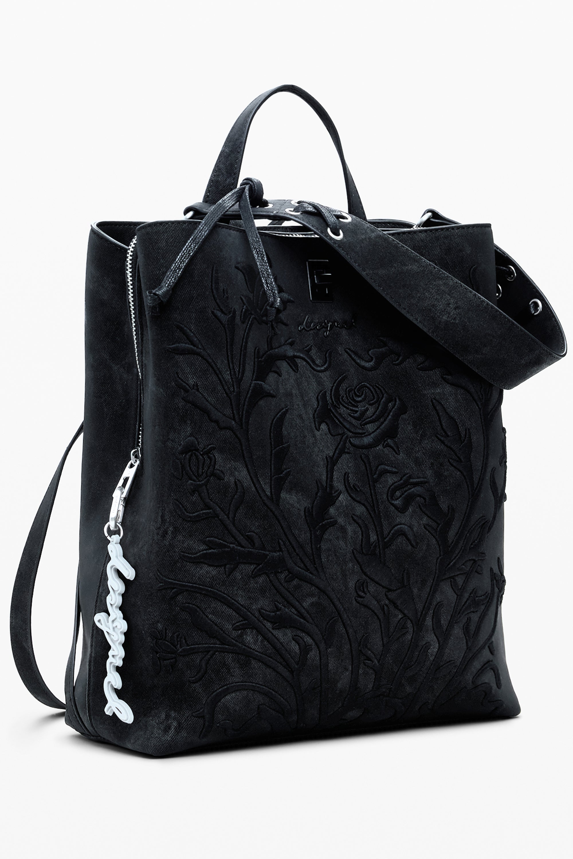 DESIGUAL WOMENS BLACK BACKPACK