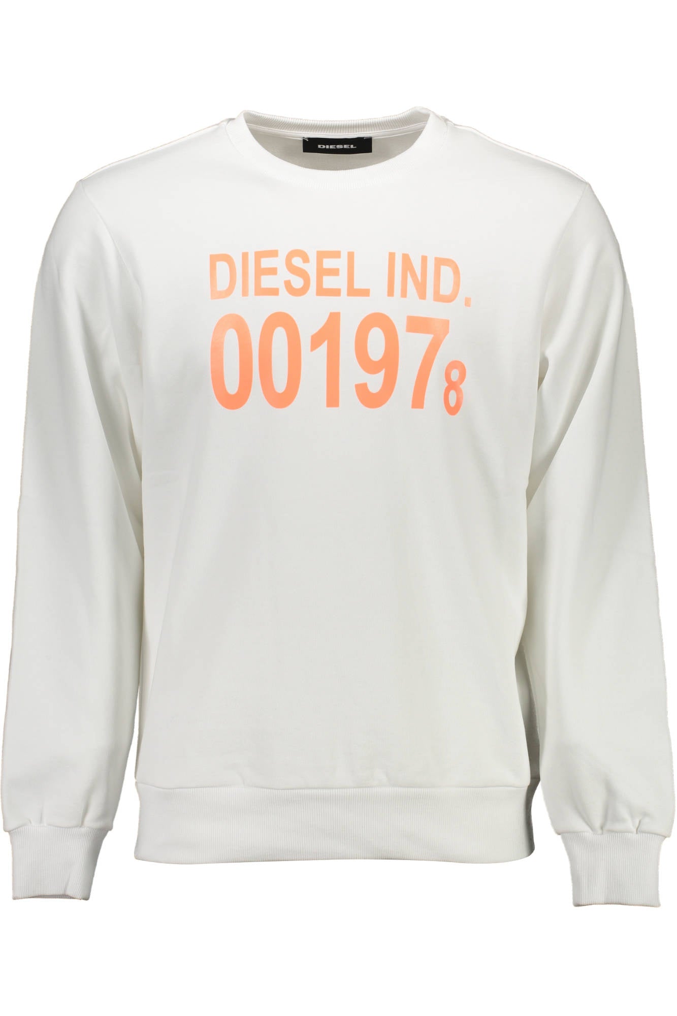 DIESEL MENS WHITE ZIP-UP SWEATSHIRT