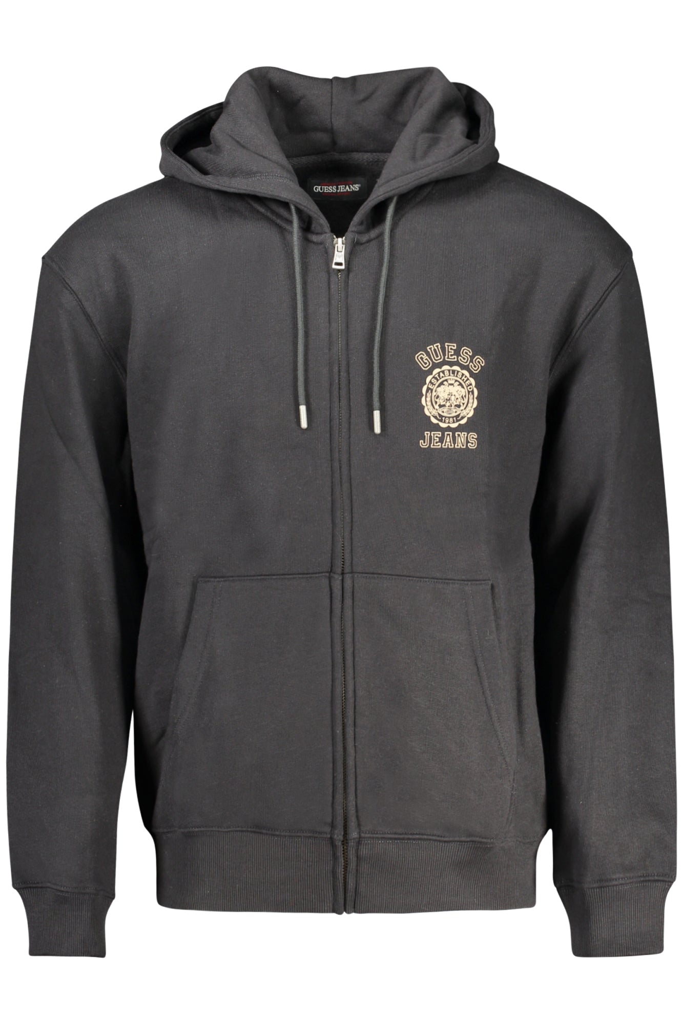 GUESS JEANS MENS ZIP-UP SWEATSHIRT BLACK