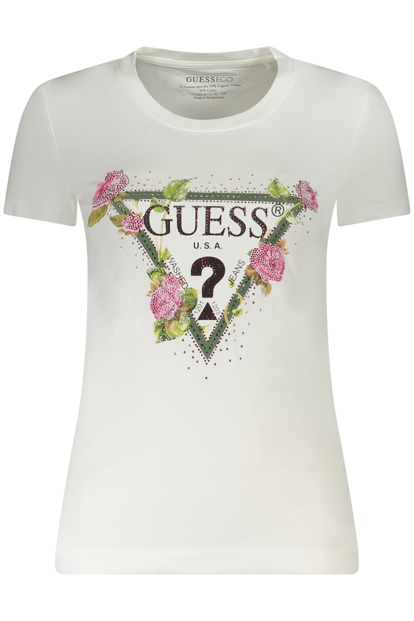 GUESS JEANS SHORT SLEEVE T-SHIRT WOMEN WHITE