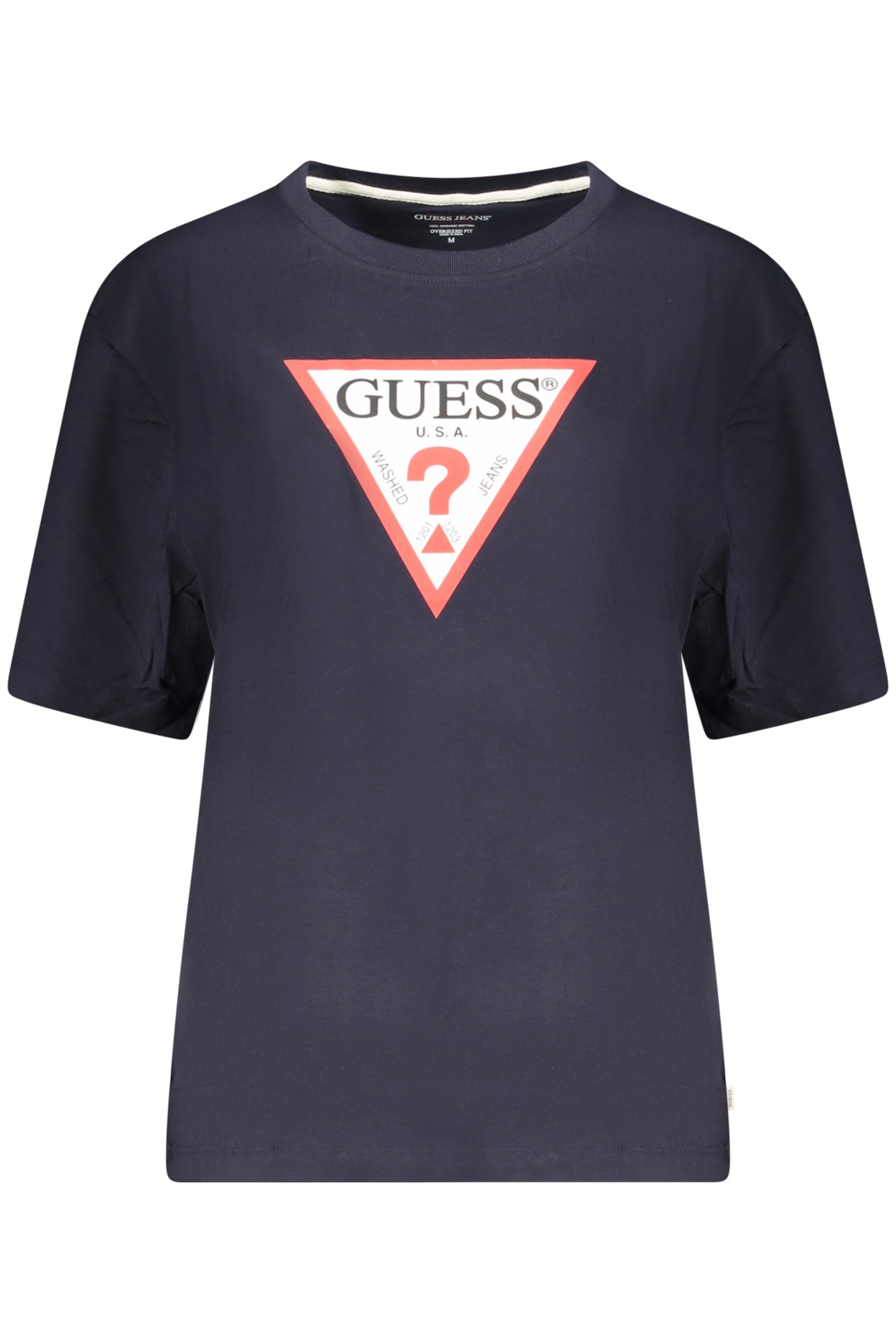 GUESS JEANS WOMENS SHORT SLEEVE T-SHIRT BLUE