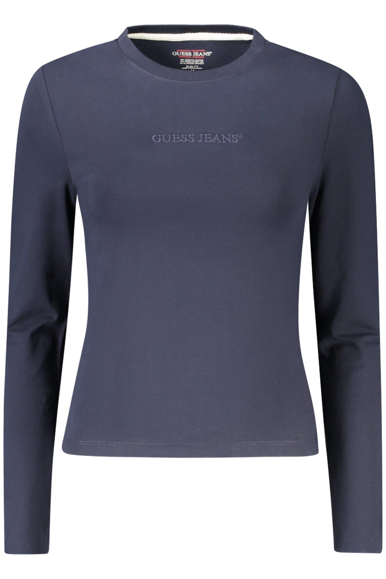 GUESS JEANS WOMENS SHORT SLEEVE T-SHIRT BLUE