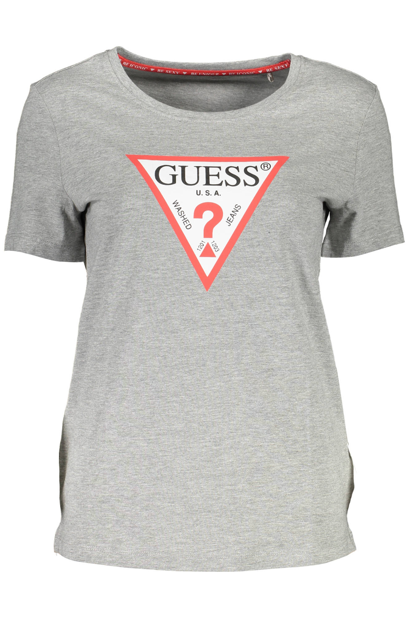 GUESS JEANS SHORT SLEEVE T-SHIRT WOMEN GREY