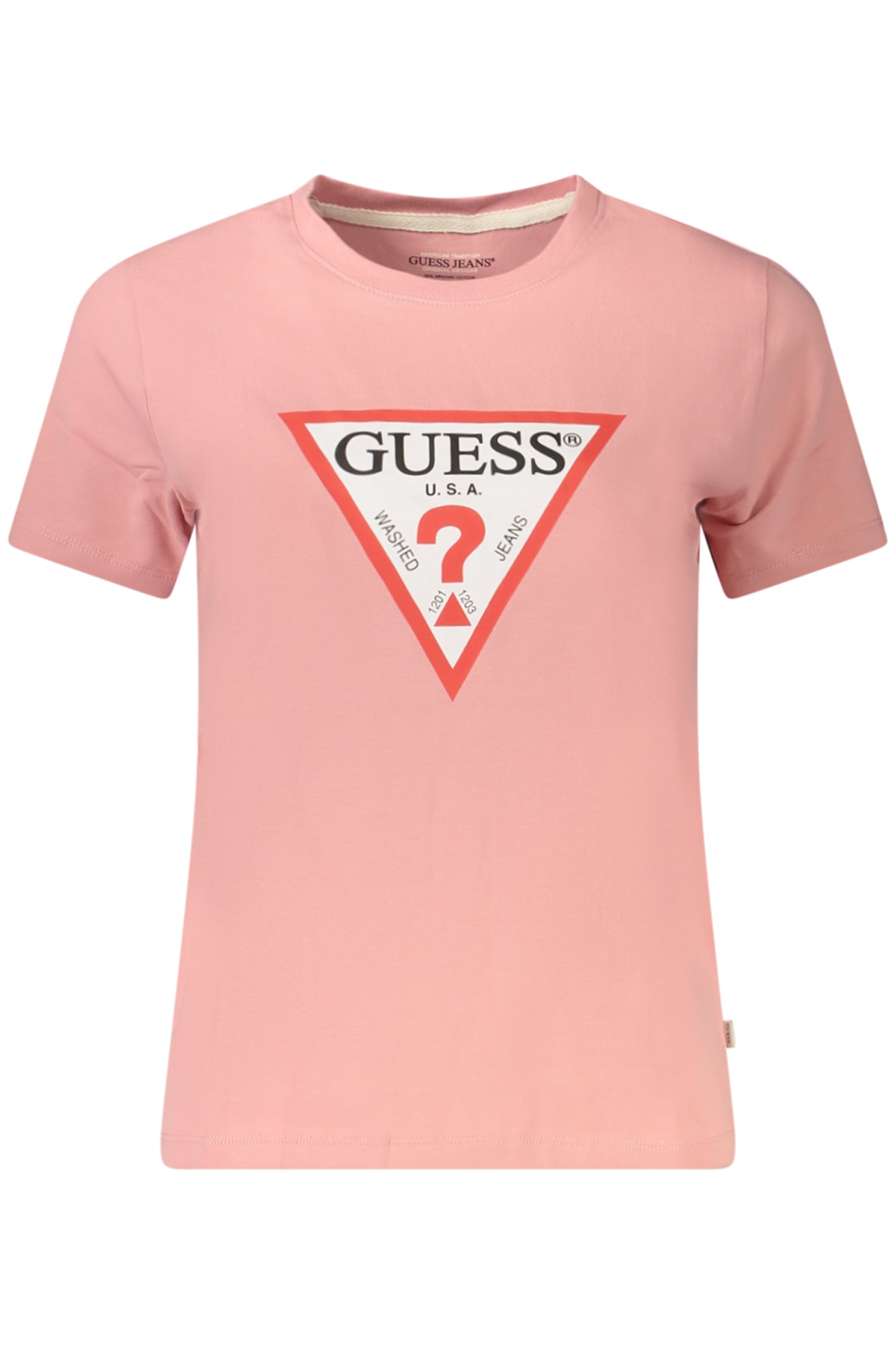 GUESS JEANS WOMENS SHORT SLEEVE T-SHIRT PINK