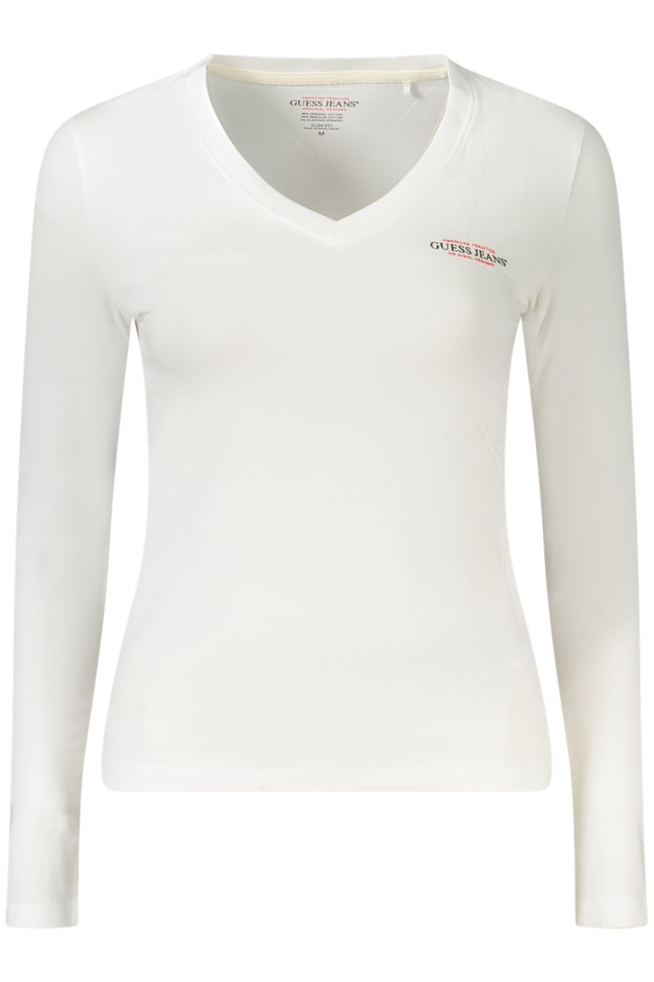 GUESS JEANS WOMENS LONG-SLEEVED T-SHIRT WHITE