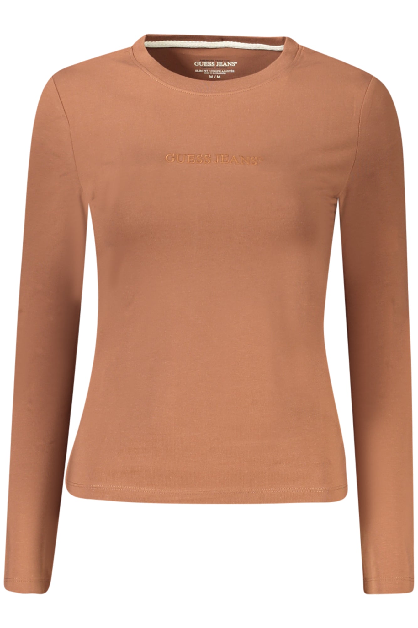 GUESS JEANS WOMENS LONG SLEEVE T-SHIRT BROWN
