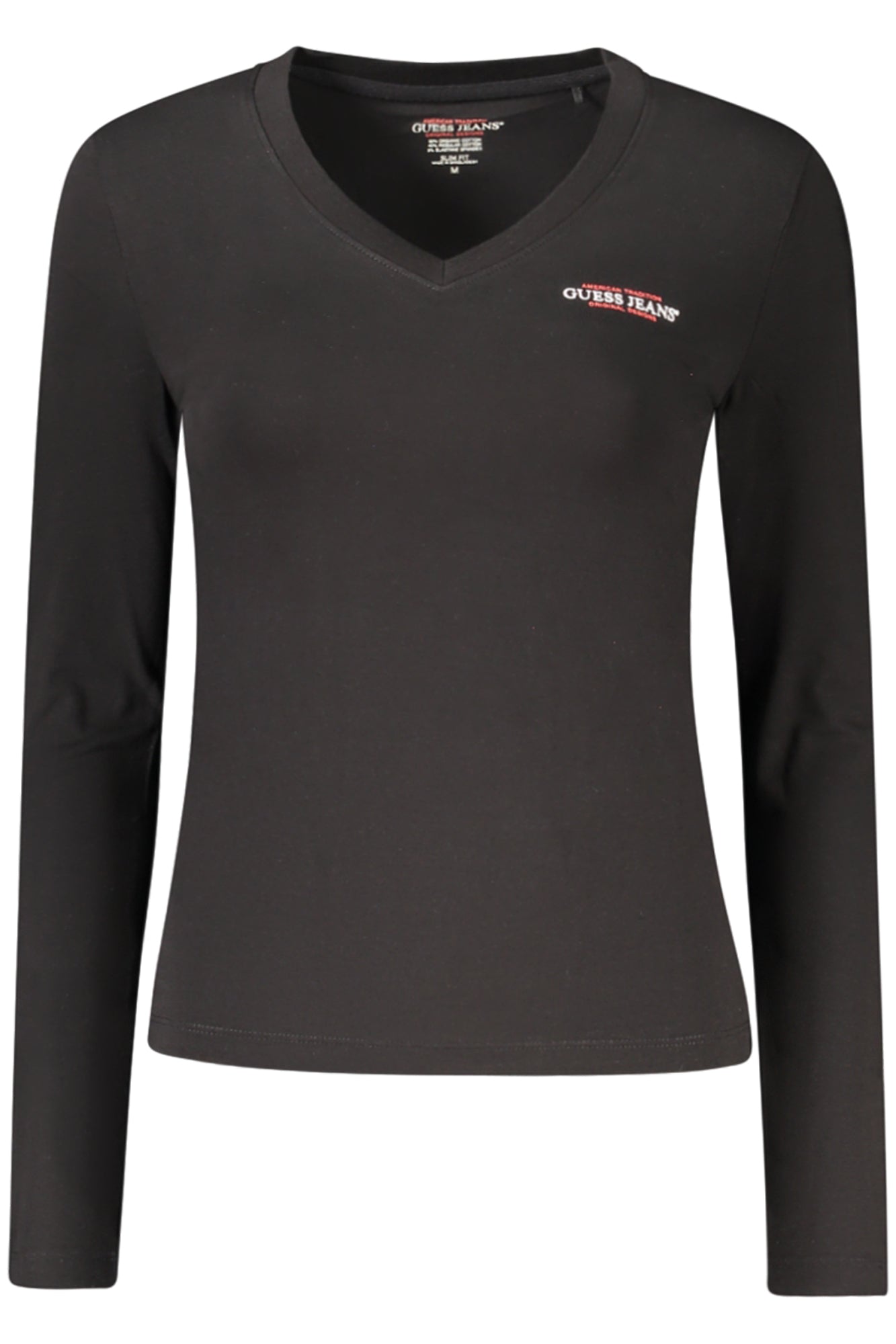 GUESS JEANS WOMENS LONG-SLEEVED T-SHIRT BLACK