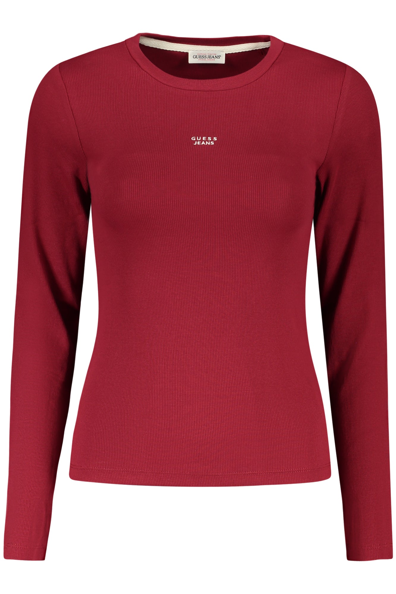 GUESS JEANS WOMENS LONG-SLEEVED T-SHIRT, RED