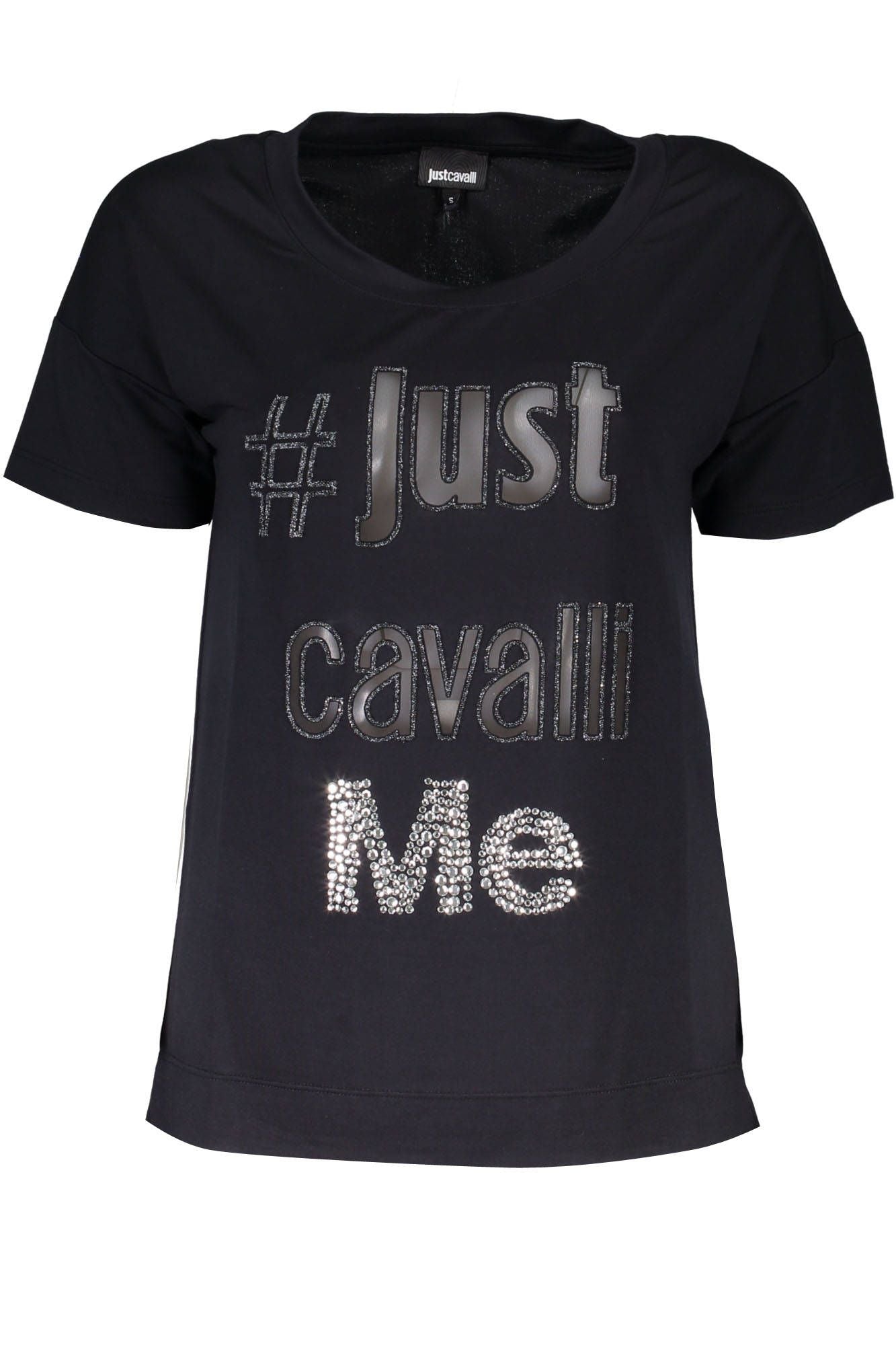 JUST CAVALLI WOMENS SHORT SLEEVE T-SHIRT BLACK