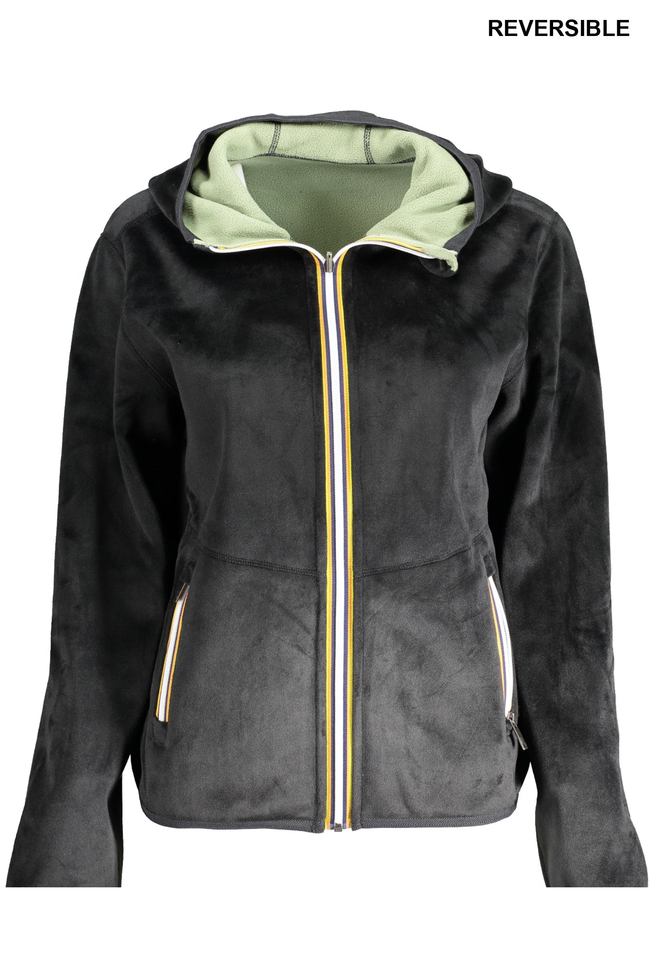 K-WAY WOMENS BLACK ZIP SWEATSHIRT