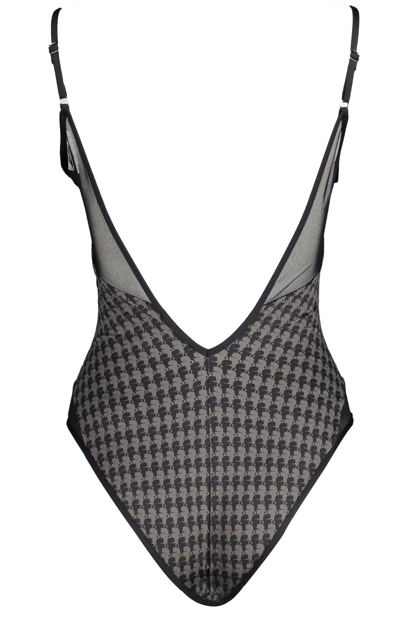 KARL LAGERFELD BEACHWEAR WOMENS ONE-PIECE SWIMSUIT BLACK